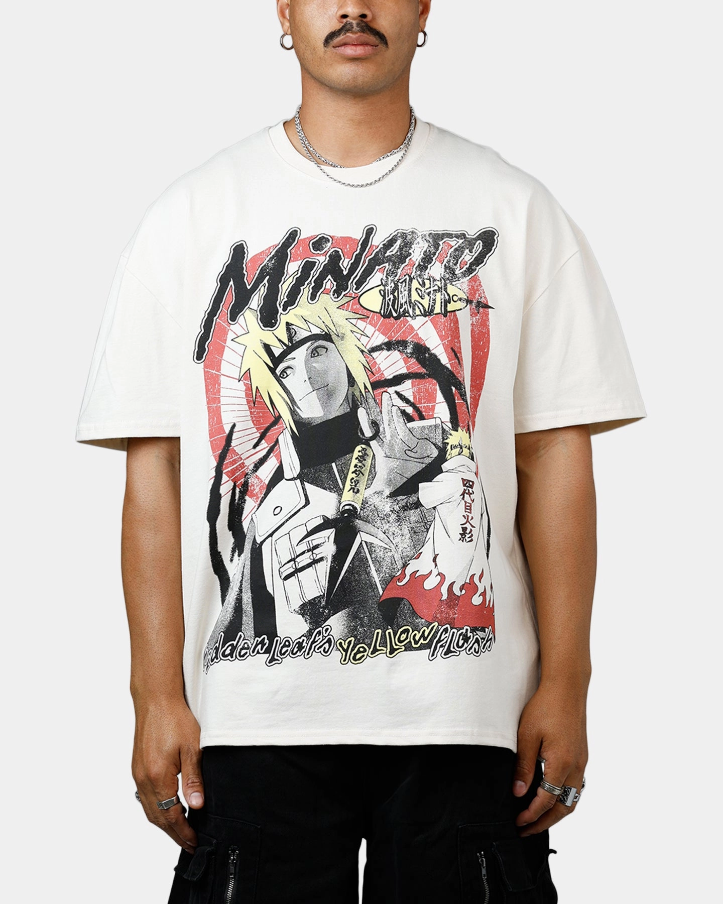 Flexible Shoulder Seams 73 Studio X Naruto Minato Namikaze Heavyweight T-Shirt Off White