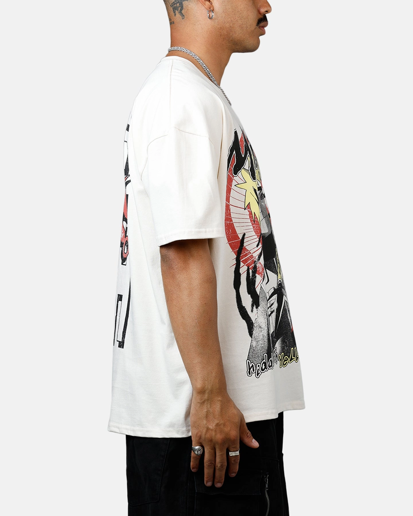 73 Studio X Naruto Minato Namikaze Heavyweight T-Shirt Off White Recycled Polyester Versatile Layering Piece