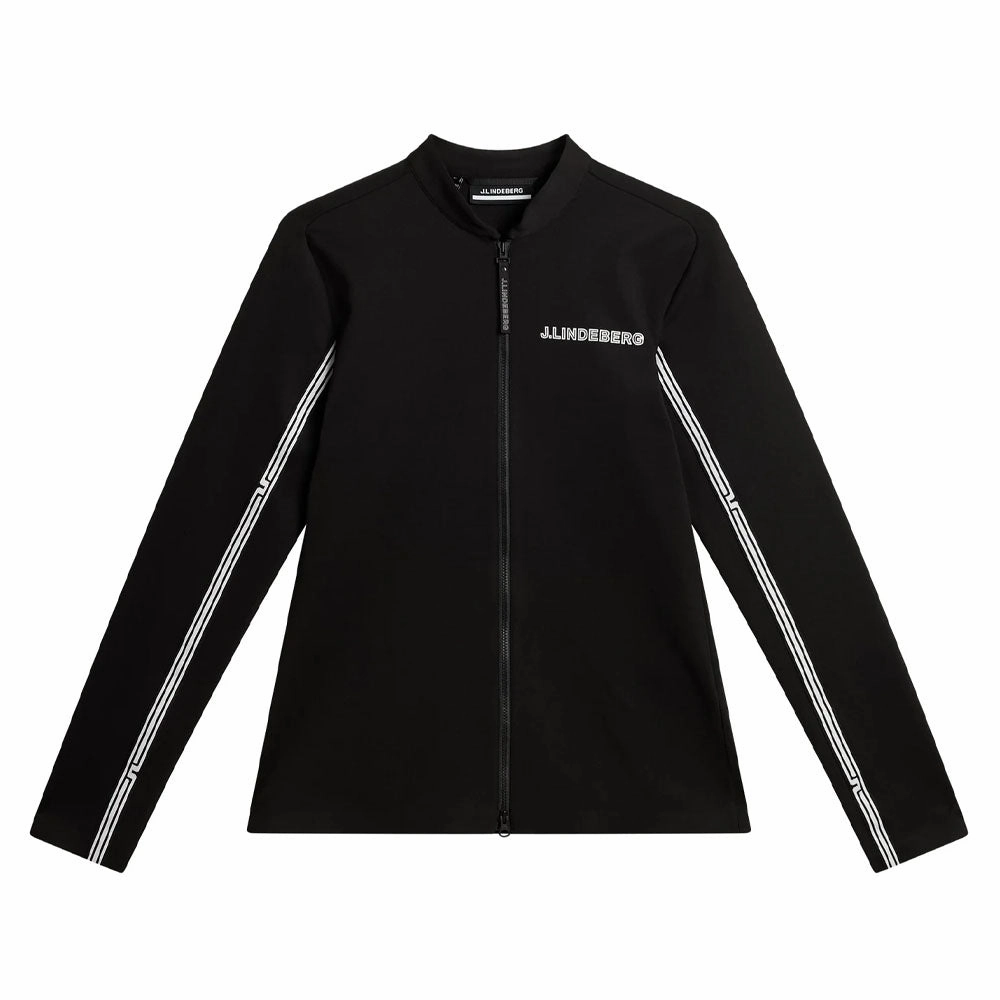 Anti Slip Interior Soft Comfort Design J.Lindeberg Wildcat Full Zip Mid Layer Golf Jacket Black - FW23 Women
