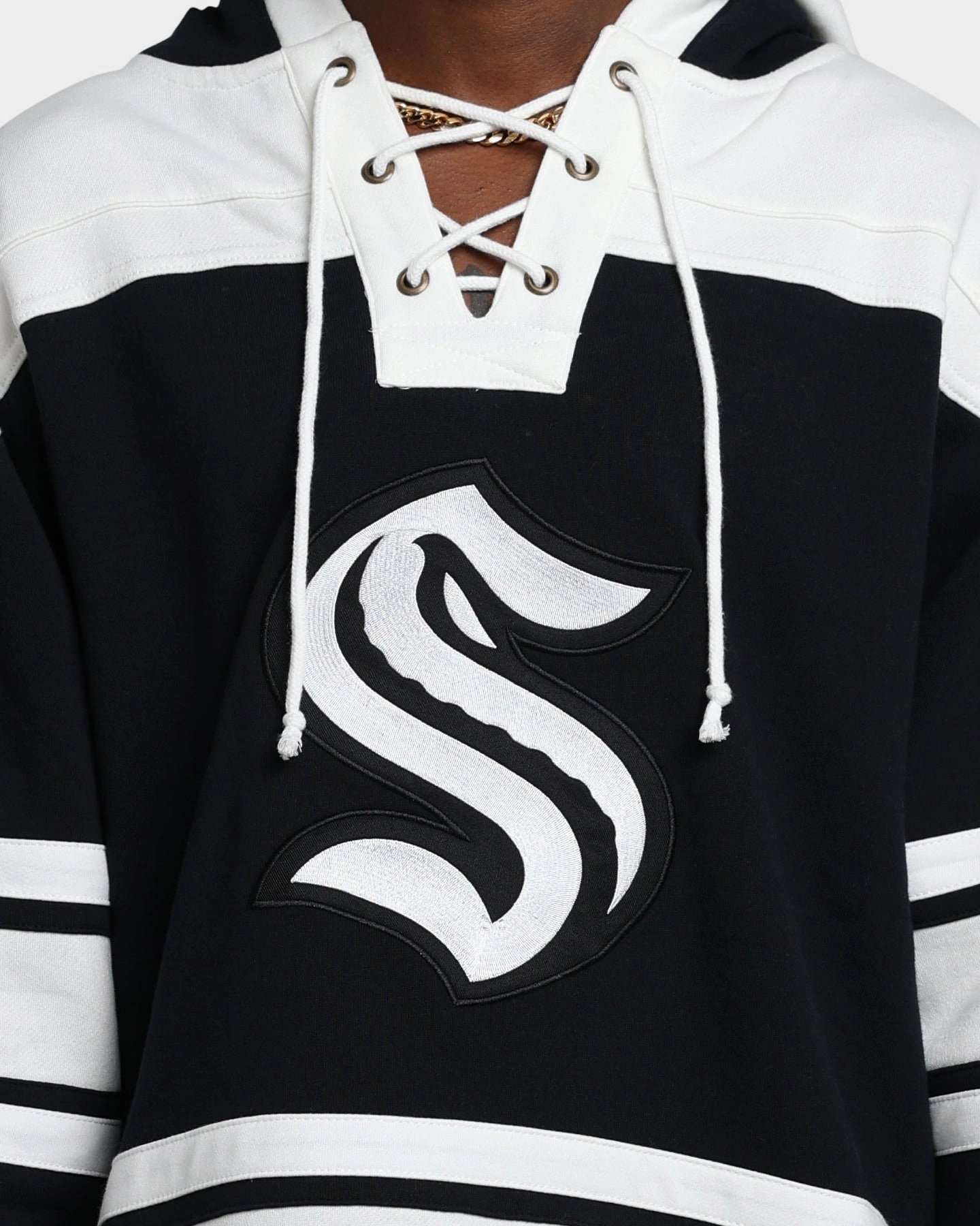 Anti-pill 47 Brand Seattle Kraken Superior Lacer Hoodie Jet Black