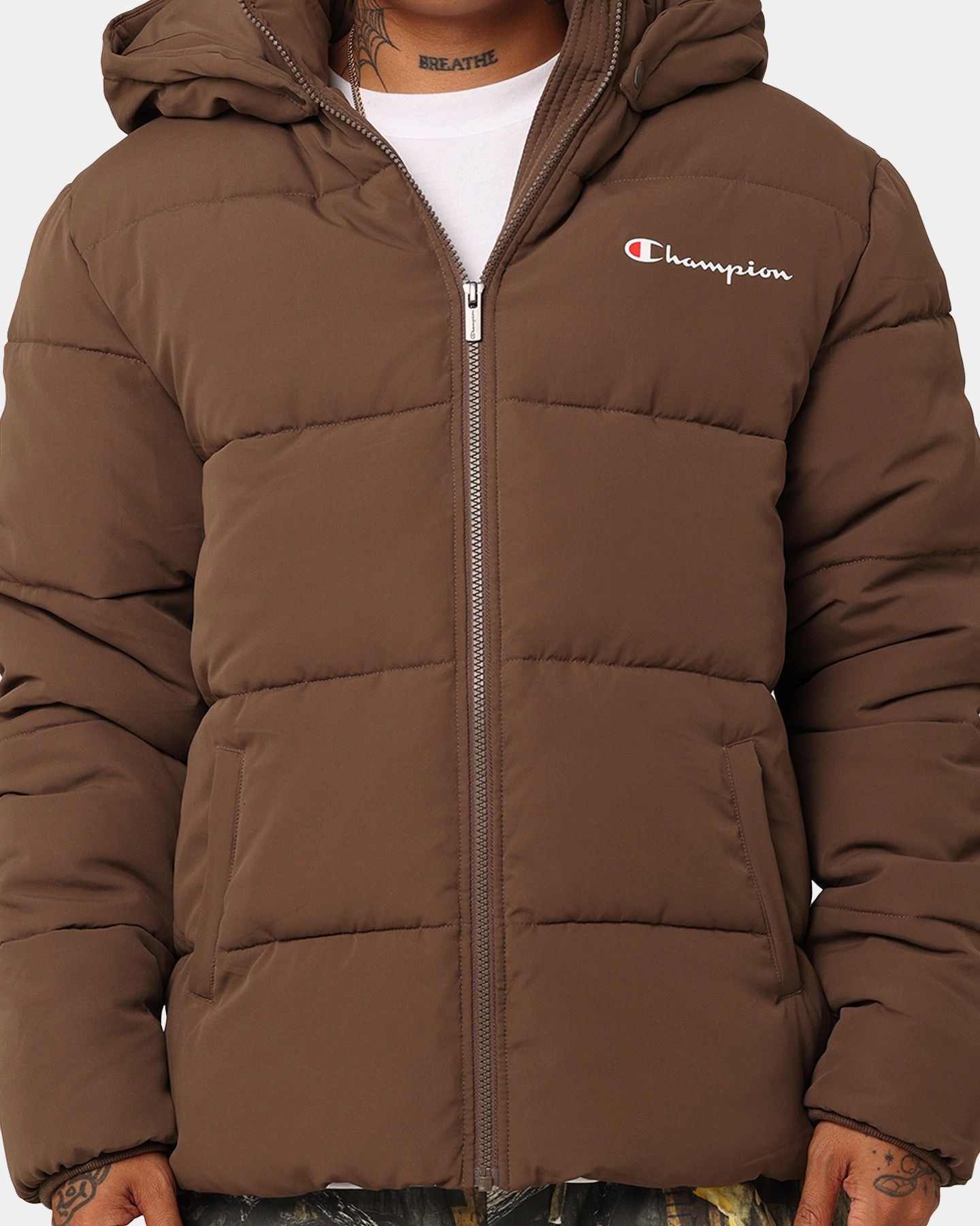 suitable for casual gatherings Champion Rochester Puffer Jacket Espresso Martini