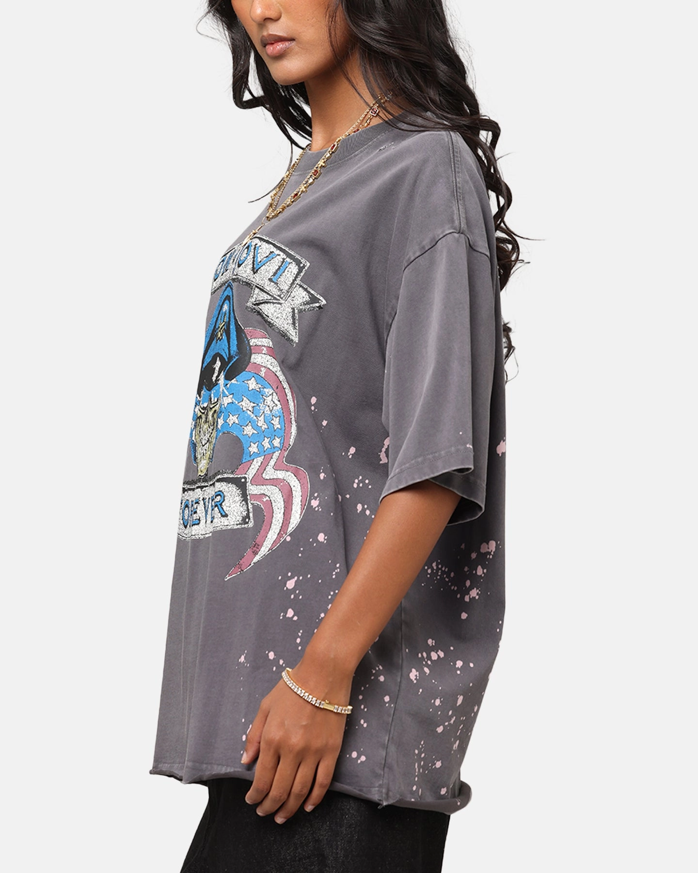 Bon Jovi Forever T-Shirt Washed Black futuristic