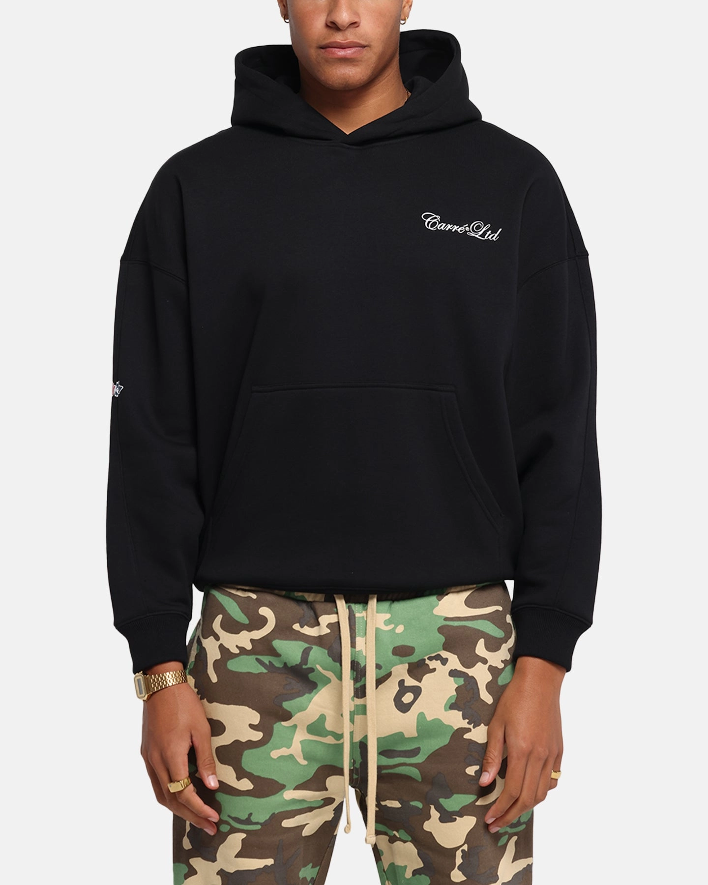 Carre Rosebud Oversized Hoodie Black Remote - controlled