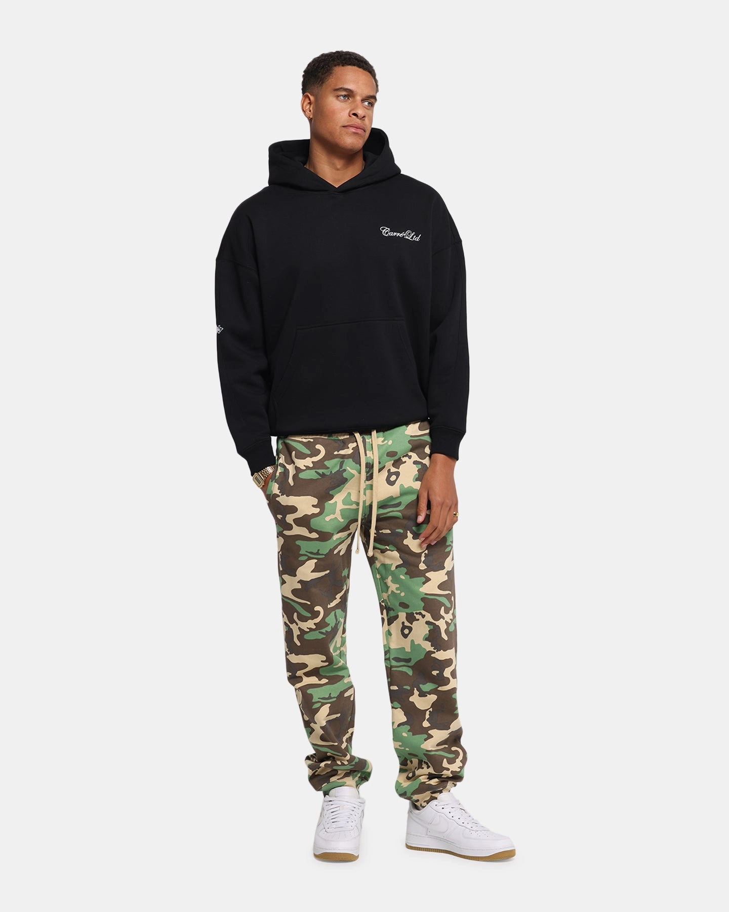 EnergyReturning Midsole Carre Rosebud Oversized Hoodie Black