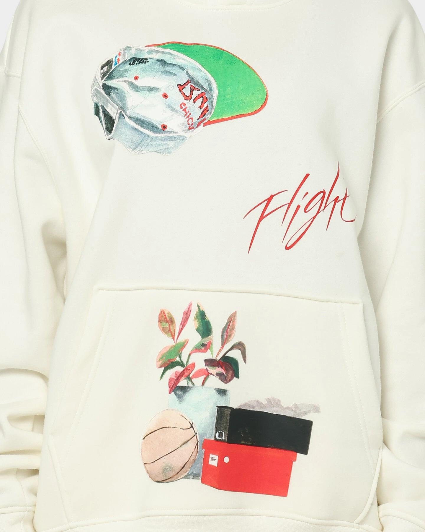Jordan Flight Artist Series Fleece Pullover Jacket Sail/Black/University Red Trail Friendly