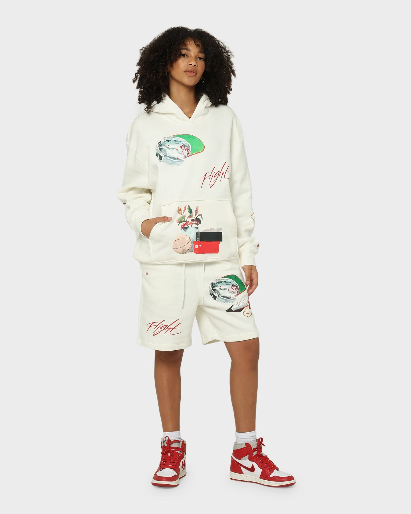 Jordan Flight Artist Series Fleece Pullover Jacket Sail/Black/University Red Comfy Layer work event