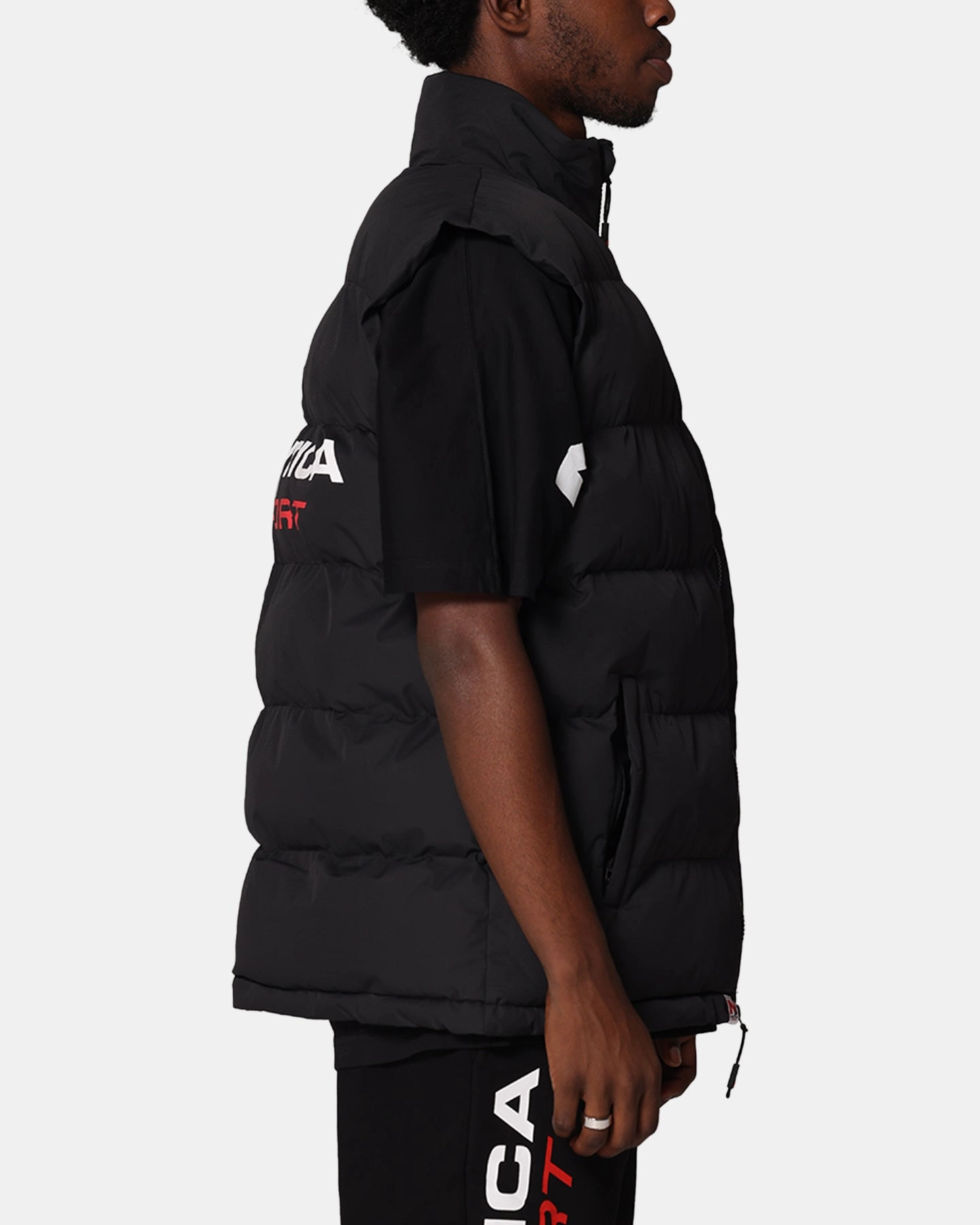 Nautica Sitka Padded Gilet Vest Black Light Reflective Trims