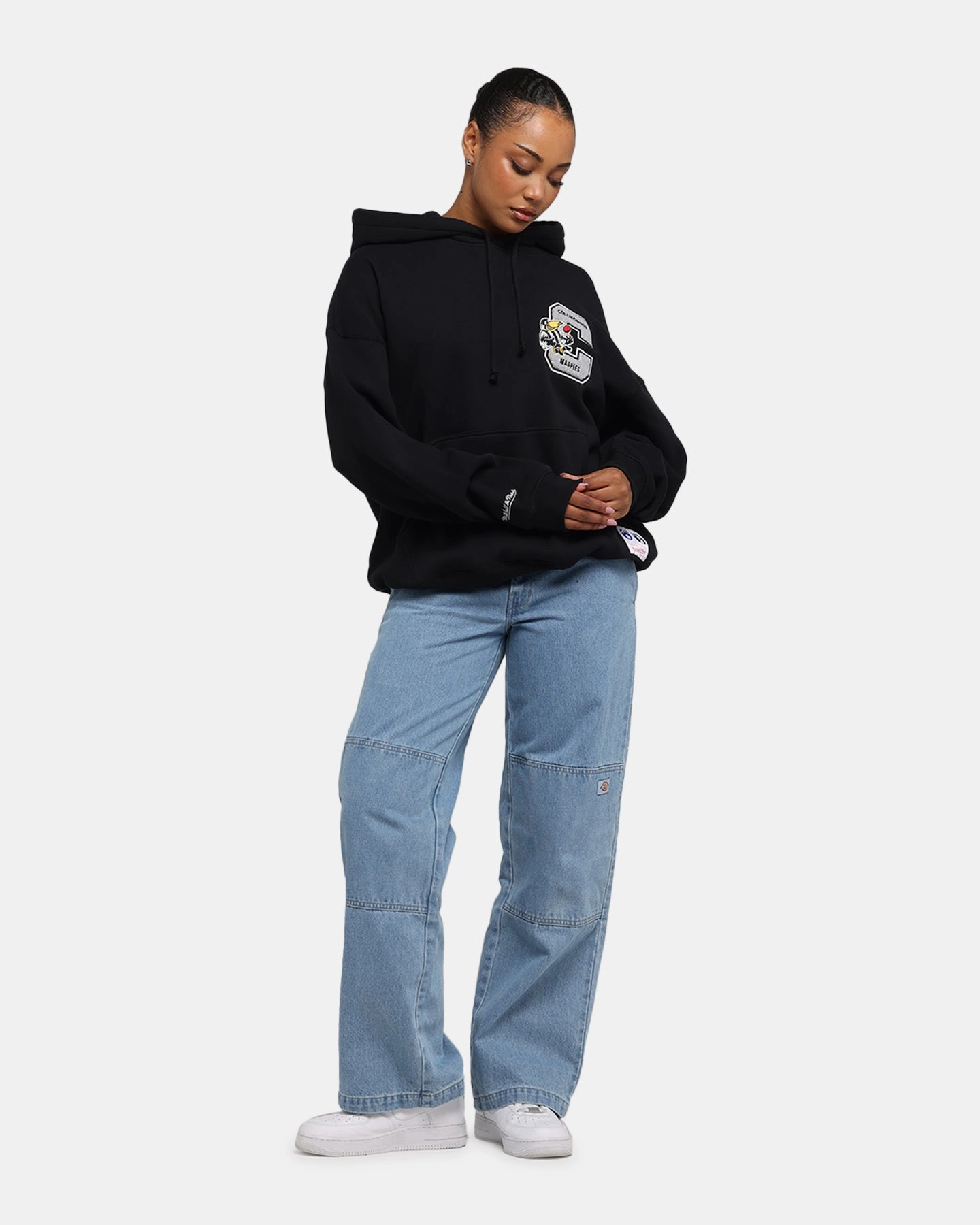 Fantasize Long-sleeved Mitchell & Ness Collingwood Magpies Team Hoodie Solid Black