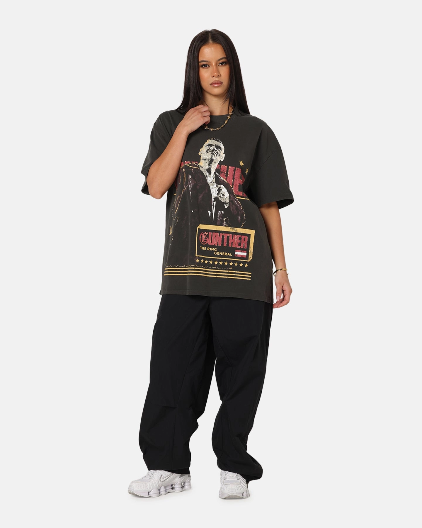 tall size Culture Kings X WWE Gunther Summer Slam Heavy T-Shirt Black Wash