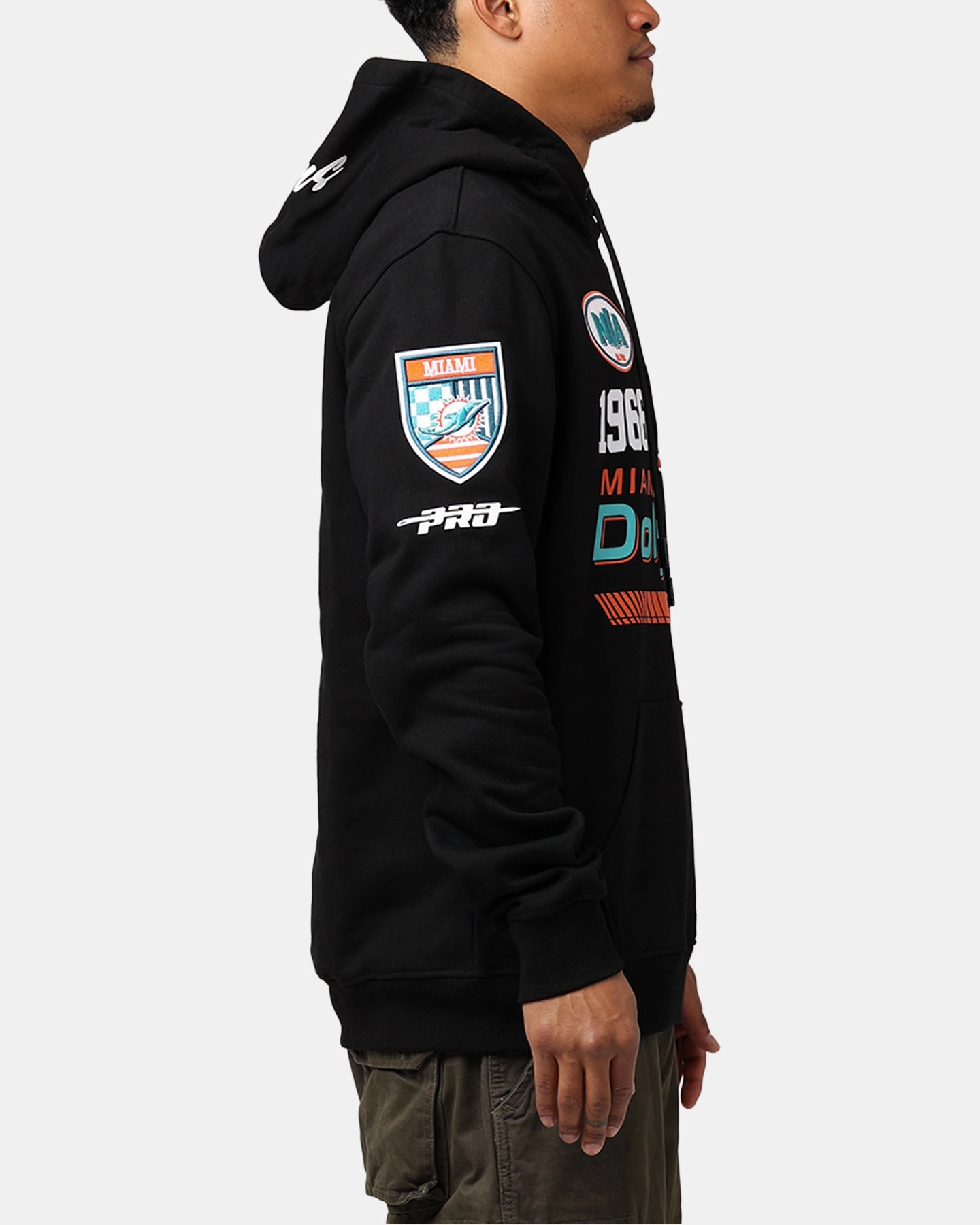 Pro Standard Miami Dolphins Fast Lane Hoodie Black Contoured Fit nurses