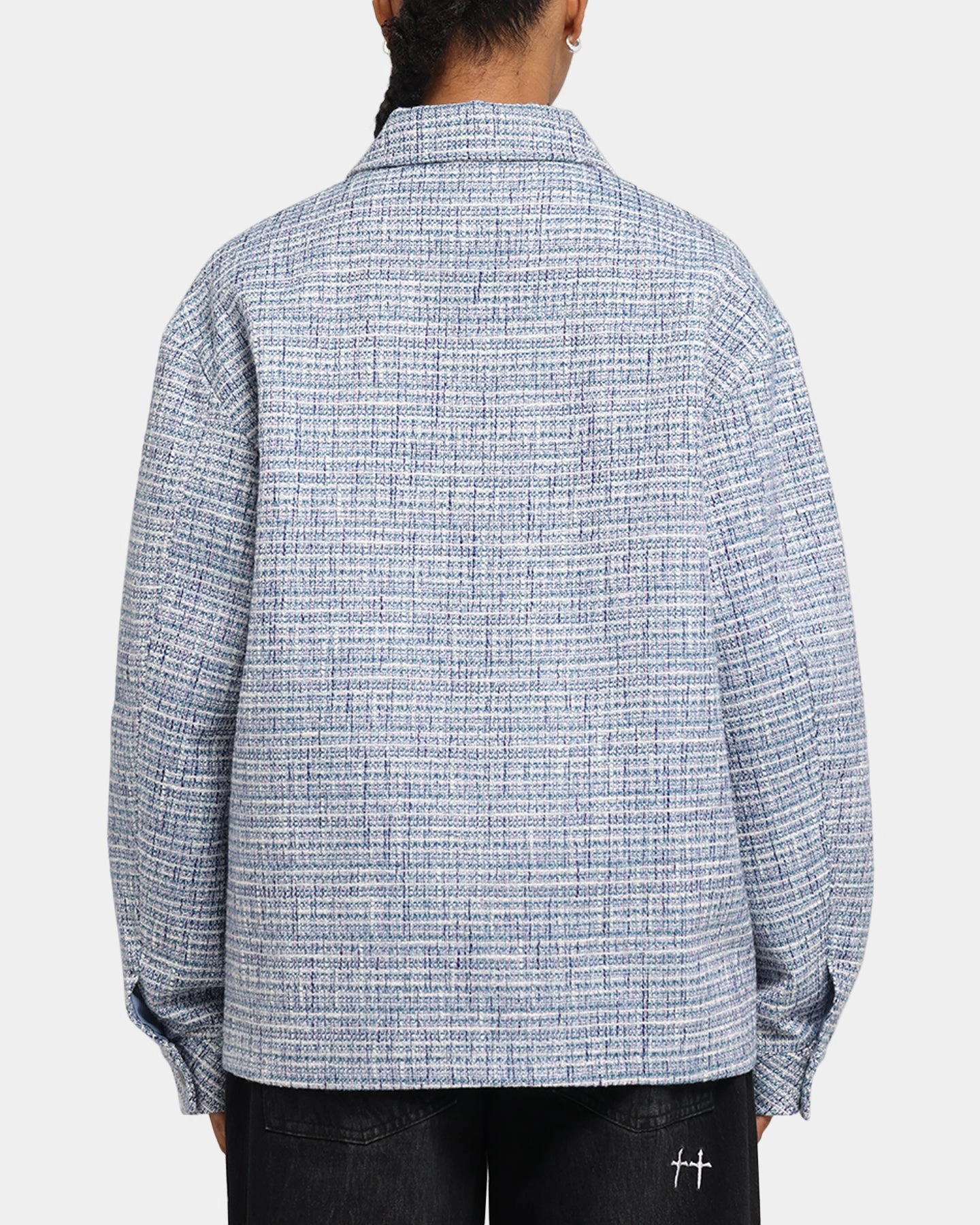 MultiPocketDesign suitable for fashion contests XXIII Boucle Tweed Zip Jacket Teal/Blue/Purple