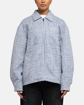 XXIII Boucle Tweed Zip Jacket Teal/Blue/Purple bag