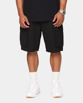 RollUpFasten Abrasion Resistant Hem Carre Tactical Baggy Cargo Shorts Black