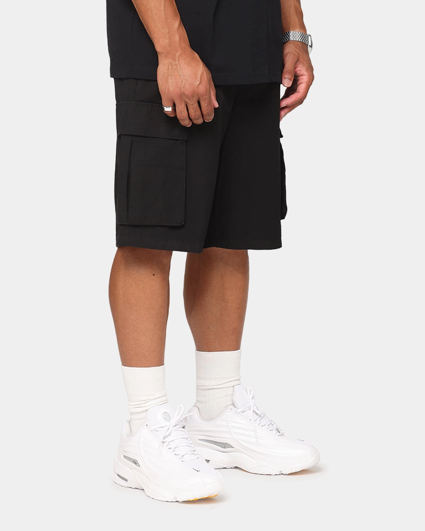 Carre Tactical Baggy Cargo Shorts Black Dual Zone Ventilation Regular Fit