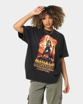 Goat Crew X Stranger Things Metal Vintage T-Shirt Vintage Black Easy Style