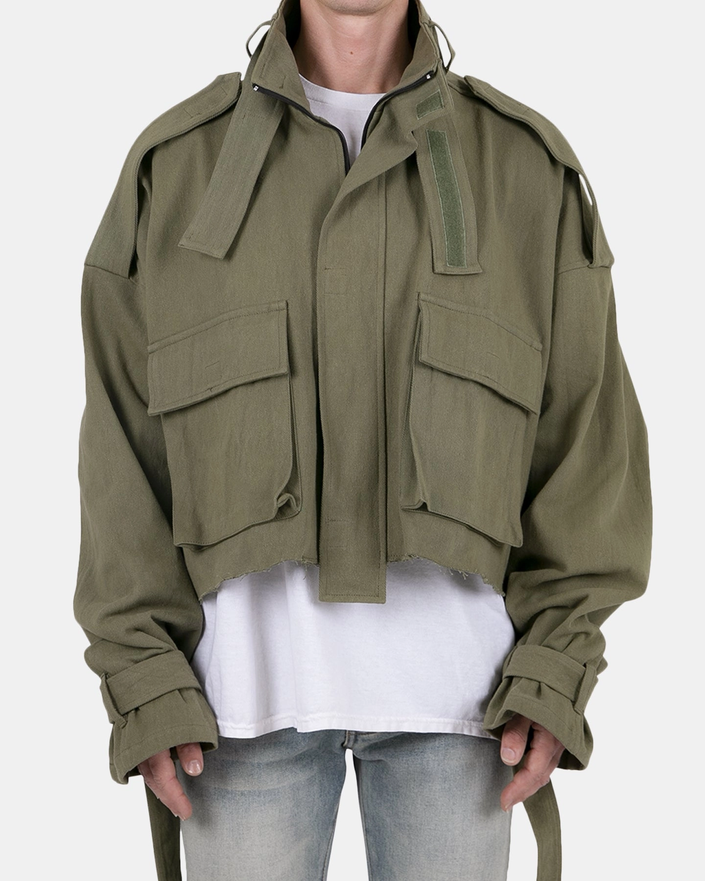 MNML Cropped M65 Jacket Olive Thermal Insulation Loose