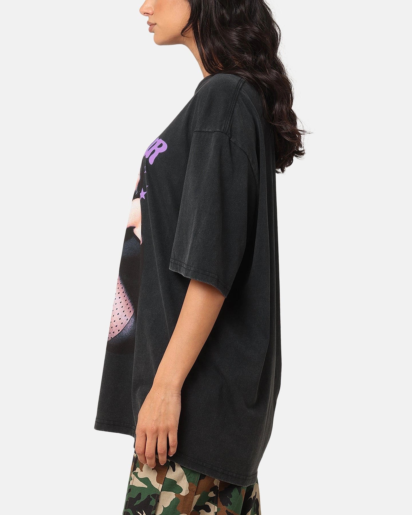 Bravado Olivia Rodrigo Guts T-Shirt Washed Black Universal Silhouette Side Vent Design
