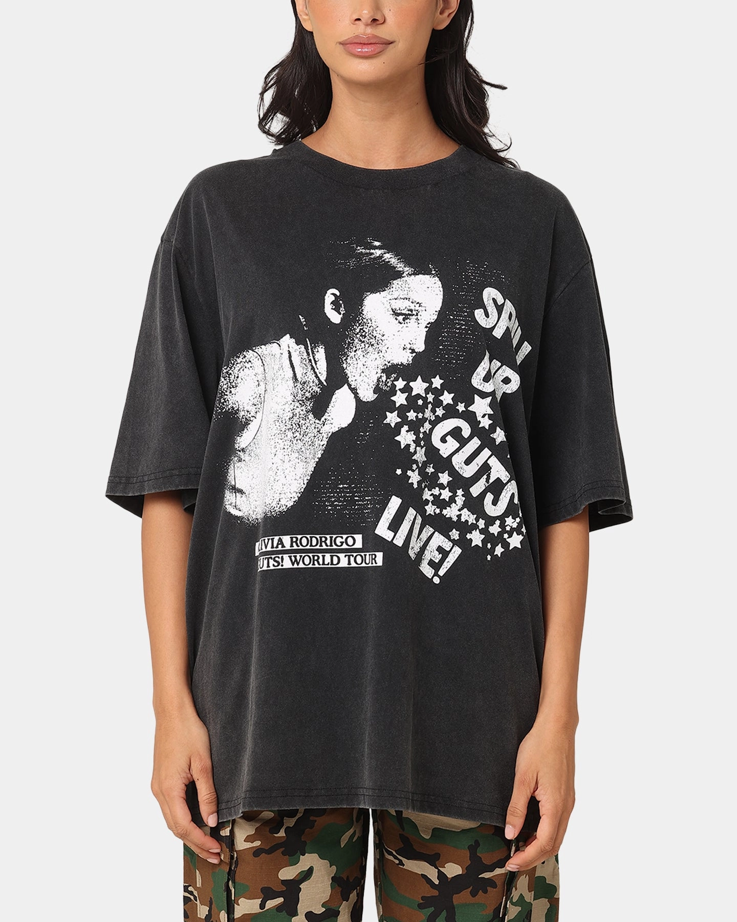 Casual Comfort Bravado Olivia Rodrigo World Tour T-Shirt Washed Black