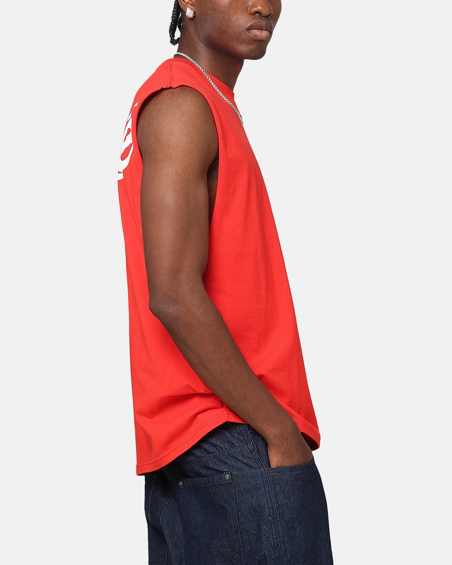 Effortless Look Carre Graffiti Muscle T-Shirt Red