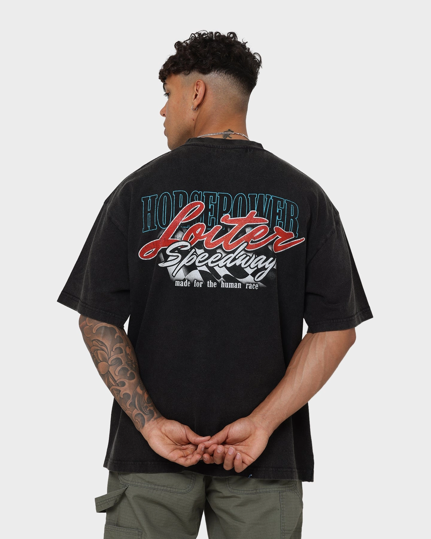 Trendy Apparel Loiter Speedway Vintage T-Shirt Vintage Black