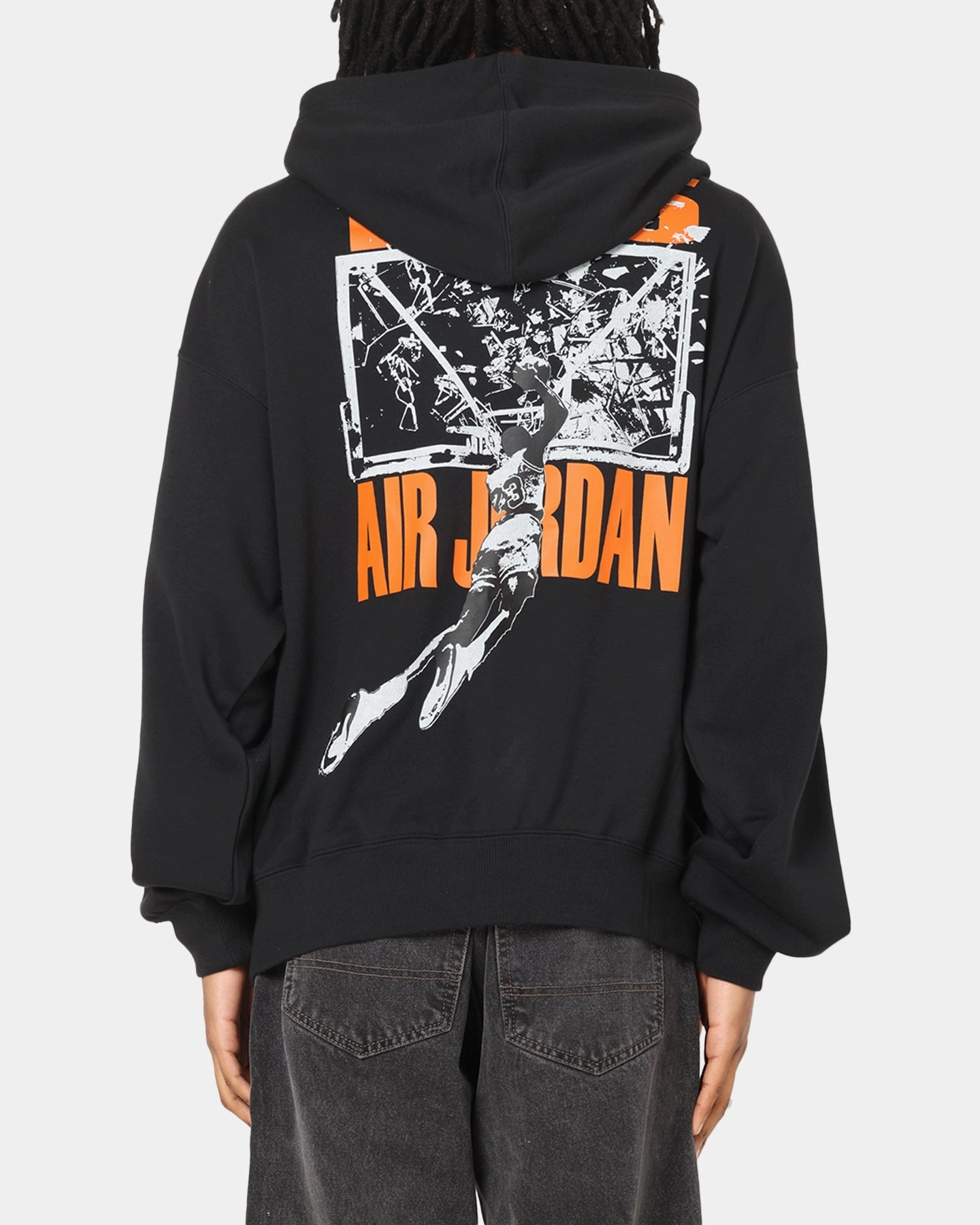 Dull color Jordan Brooklyn Shattered Back Board Oversized Pullover Hoodie Black
