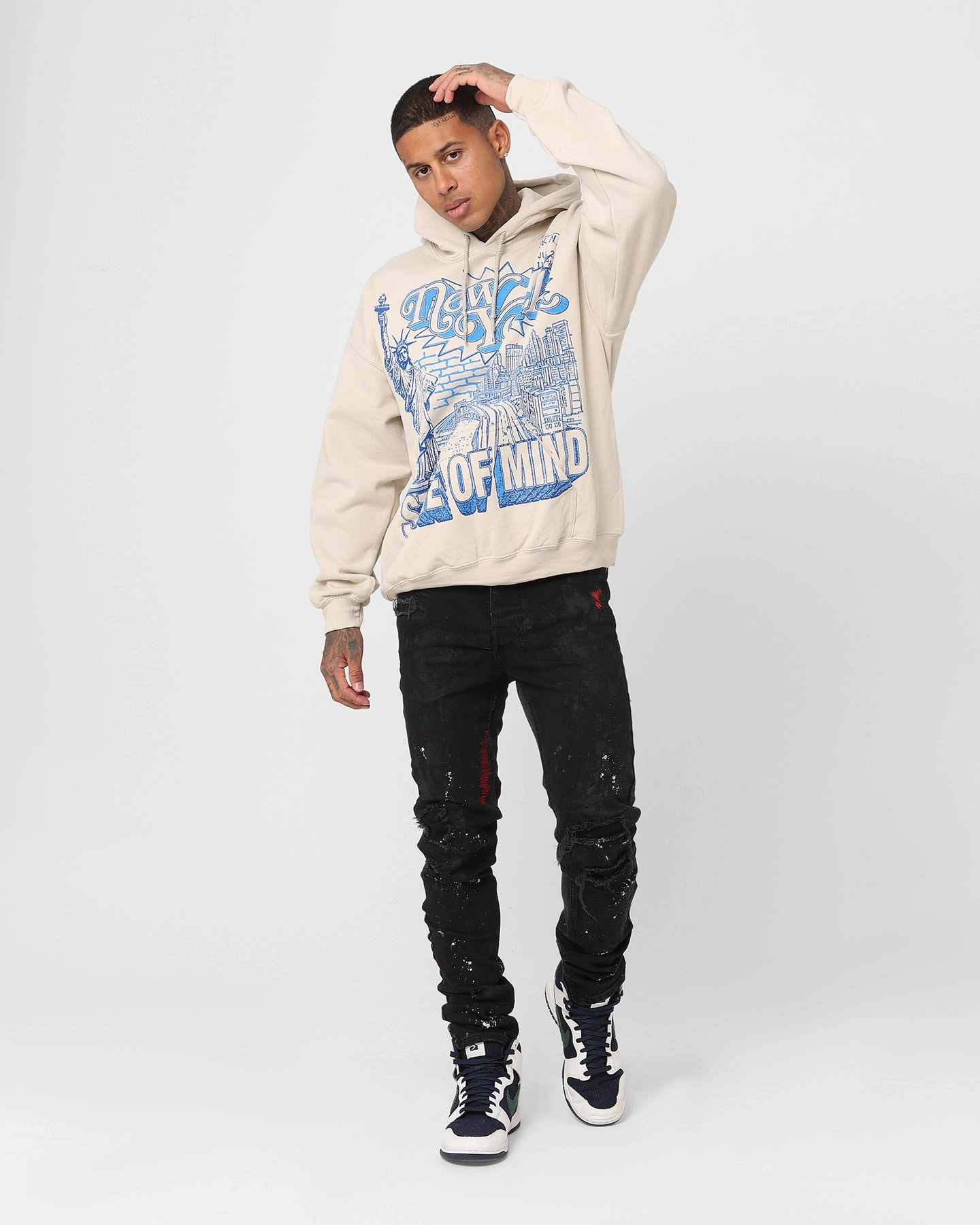 Goat Crew New York Mindset Hoodie Sand AdjustableHood