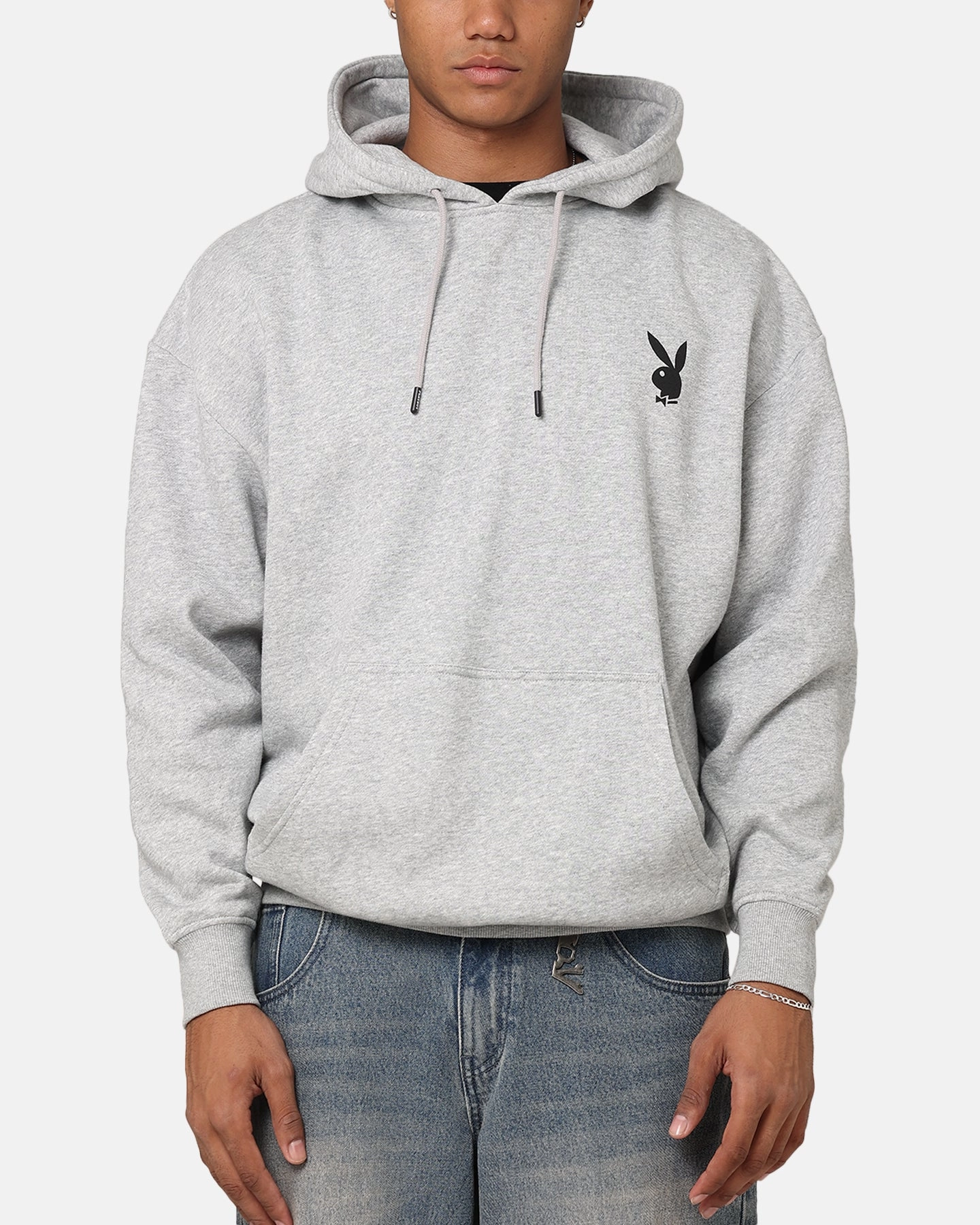 Playboy Logo Bunny O Hoodie Grey Marle Approve Functional Fit