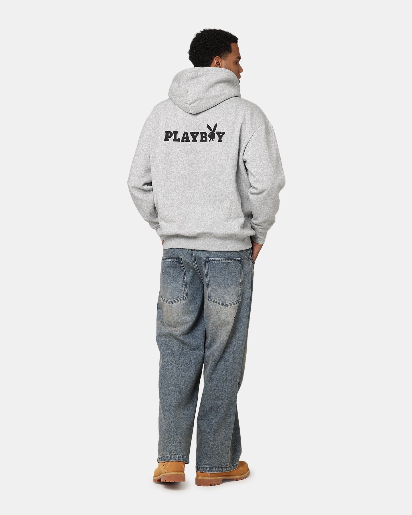 Protective Layer Playboy Logo Bunny O Hoodie Grey Marle