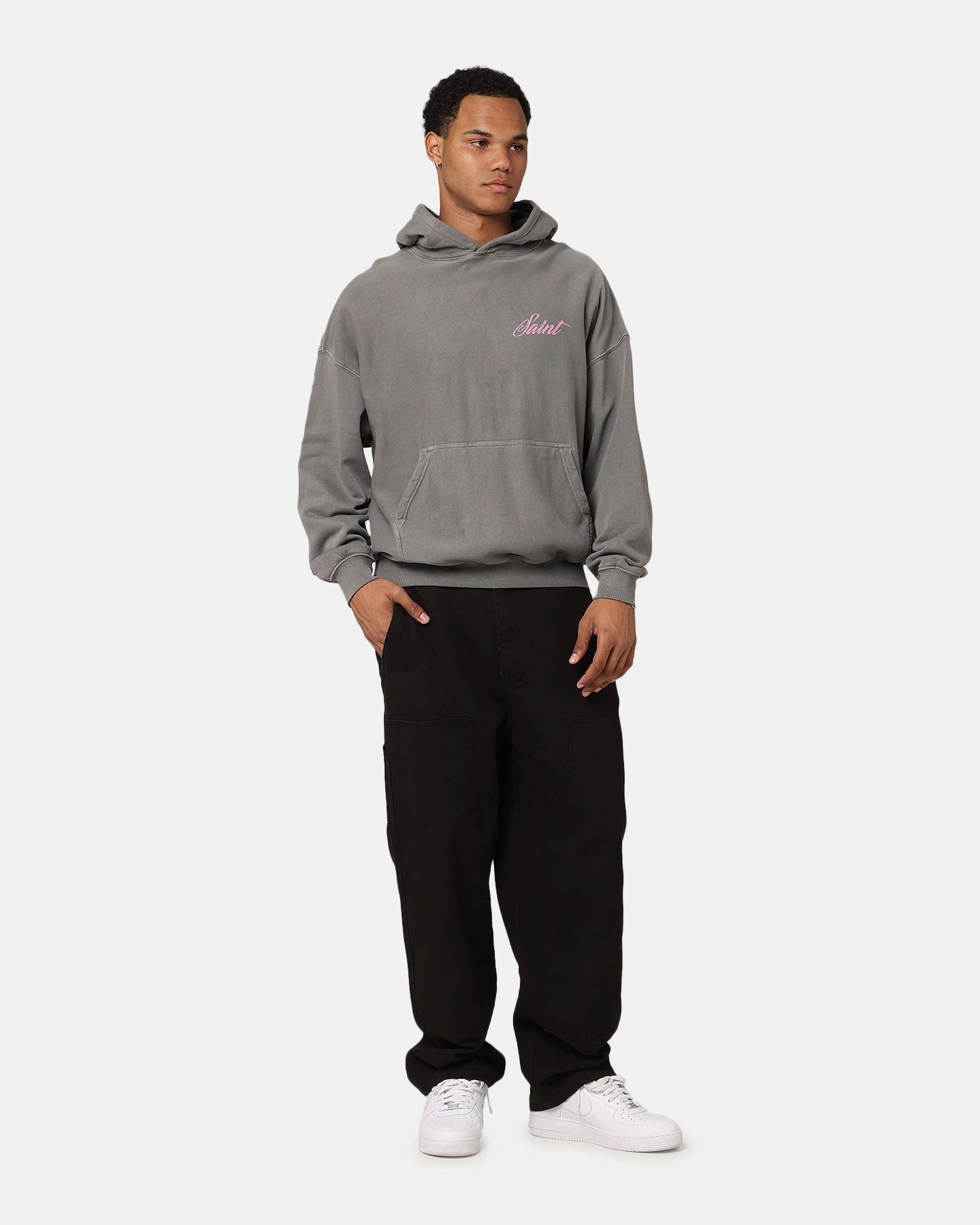 Expandable Sleeve Cuffs Saint Morta Guardian Premiun Hoodie Washed Charcoal