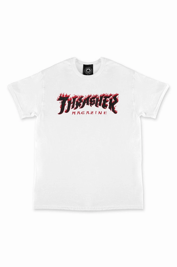 Thrasher Possessed Logo SS Tee Cross Grain Knit DropShoulderDesign