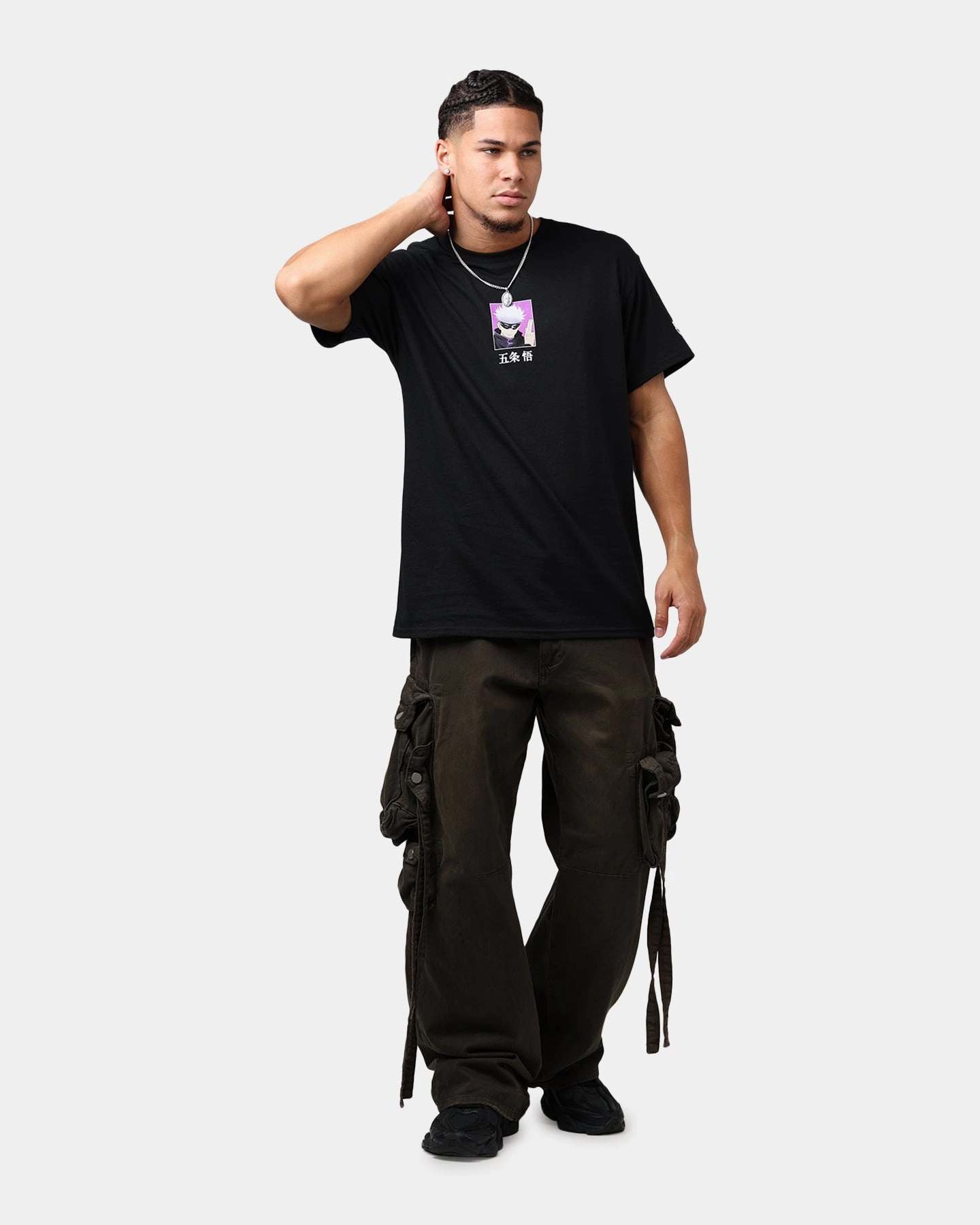 Light Outfit Goat Crew X  jujutsu kaisen Gojo T-Shirt Black