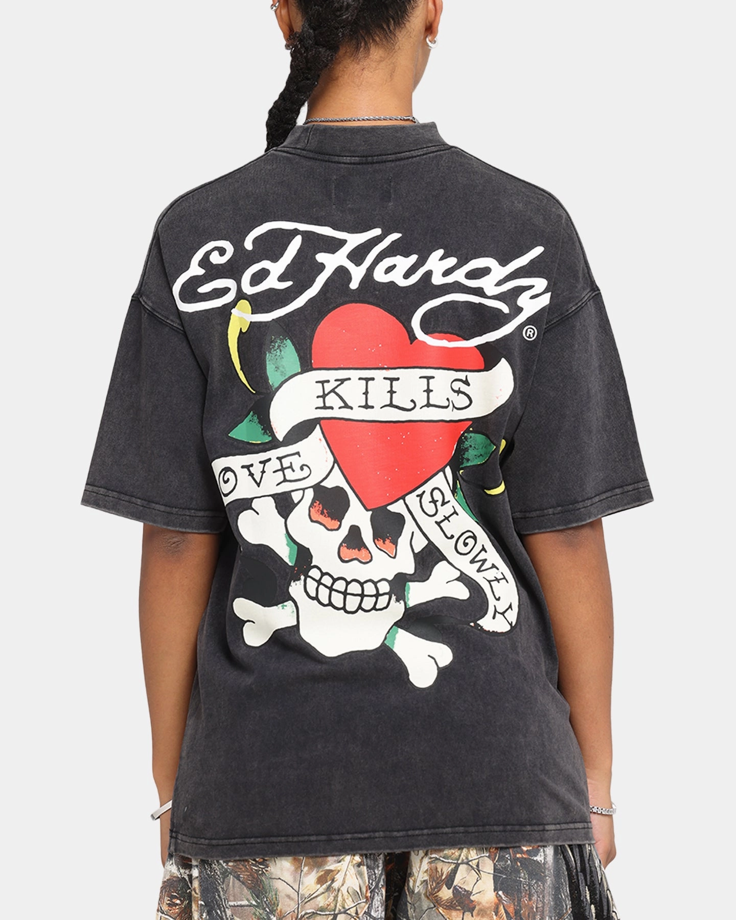 UV protection layer Ed Hardy Love Kills Oversized T-Shirt Black