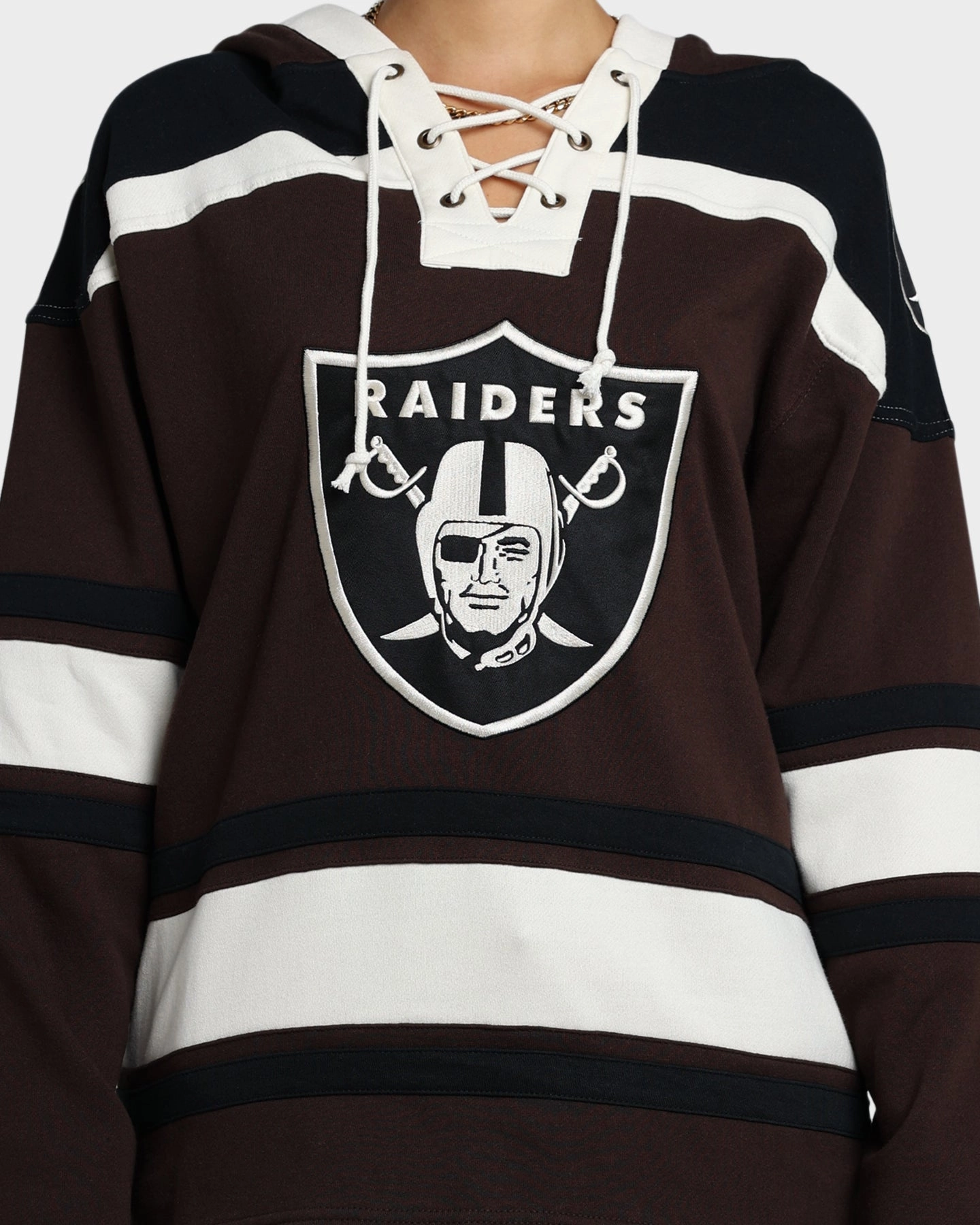 47 Brand Las Vegas Raiders Superior Lacer Hoodie Brown SeamSealed Construction