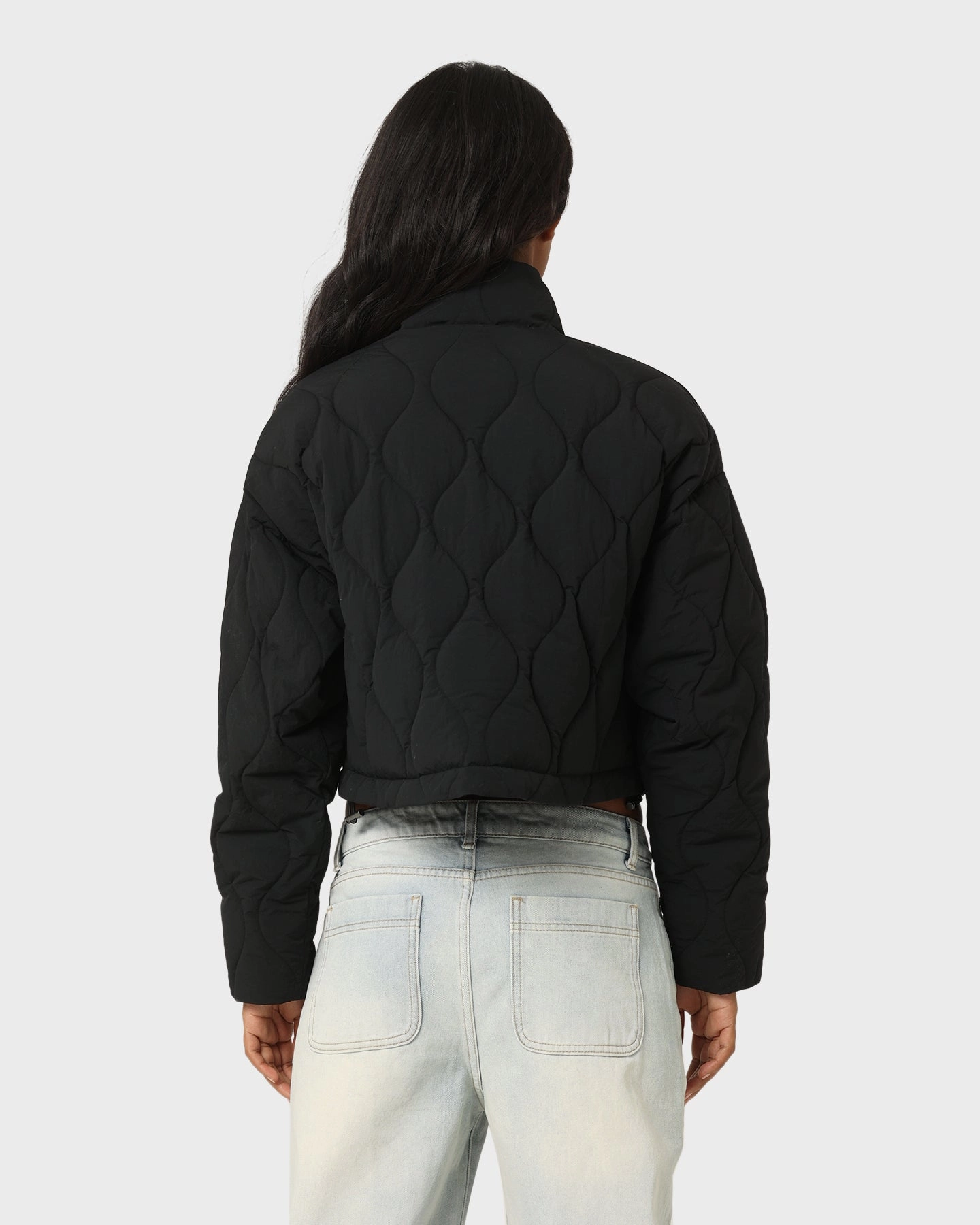 Champion Women's Lifestyle Cropped Puffer Jacket Black Meditation Praise