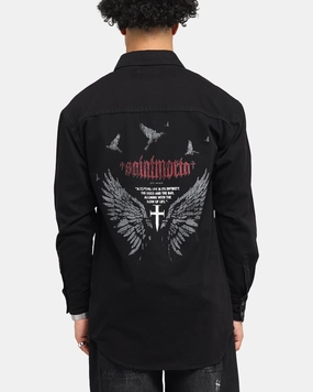 Saint Morta Amorafti Long Sleeve Denim Shirt Black Shadow Must-Have Item