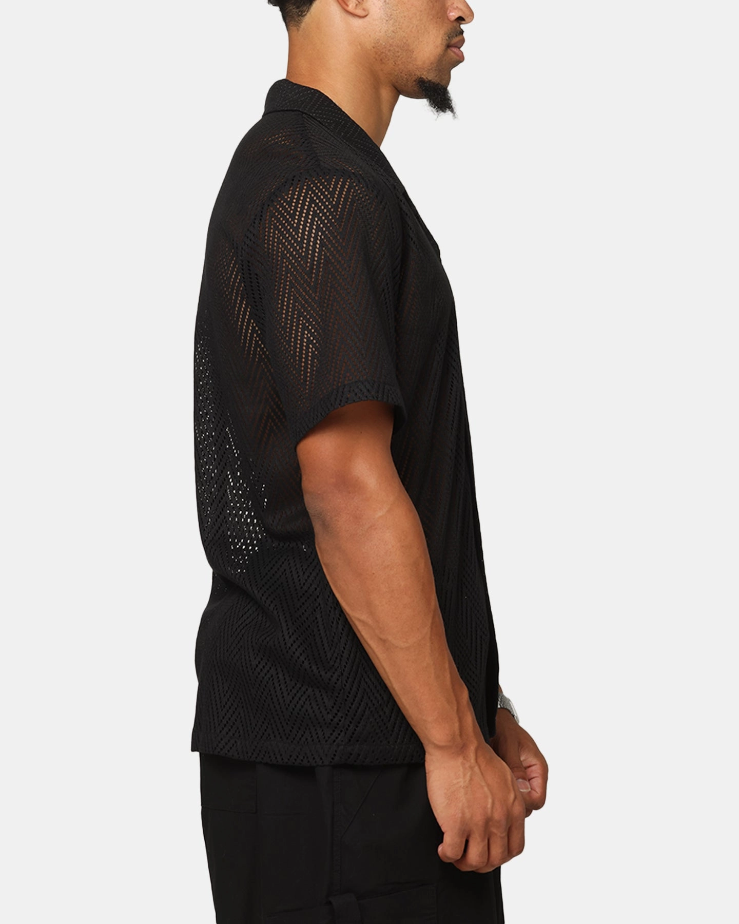 XXIII Terrace Knit Button Up Shirt Black Picnic Outfit