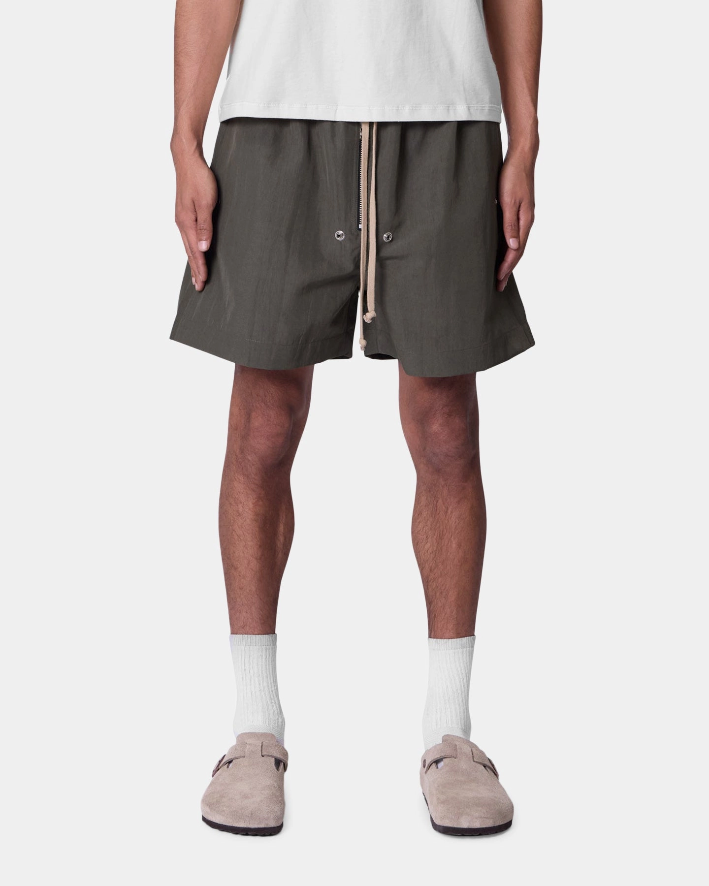 MNML Mud Shorts Olive volleyball outfit Low Bulk Waistband