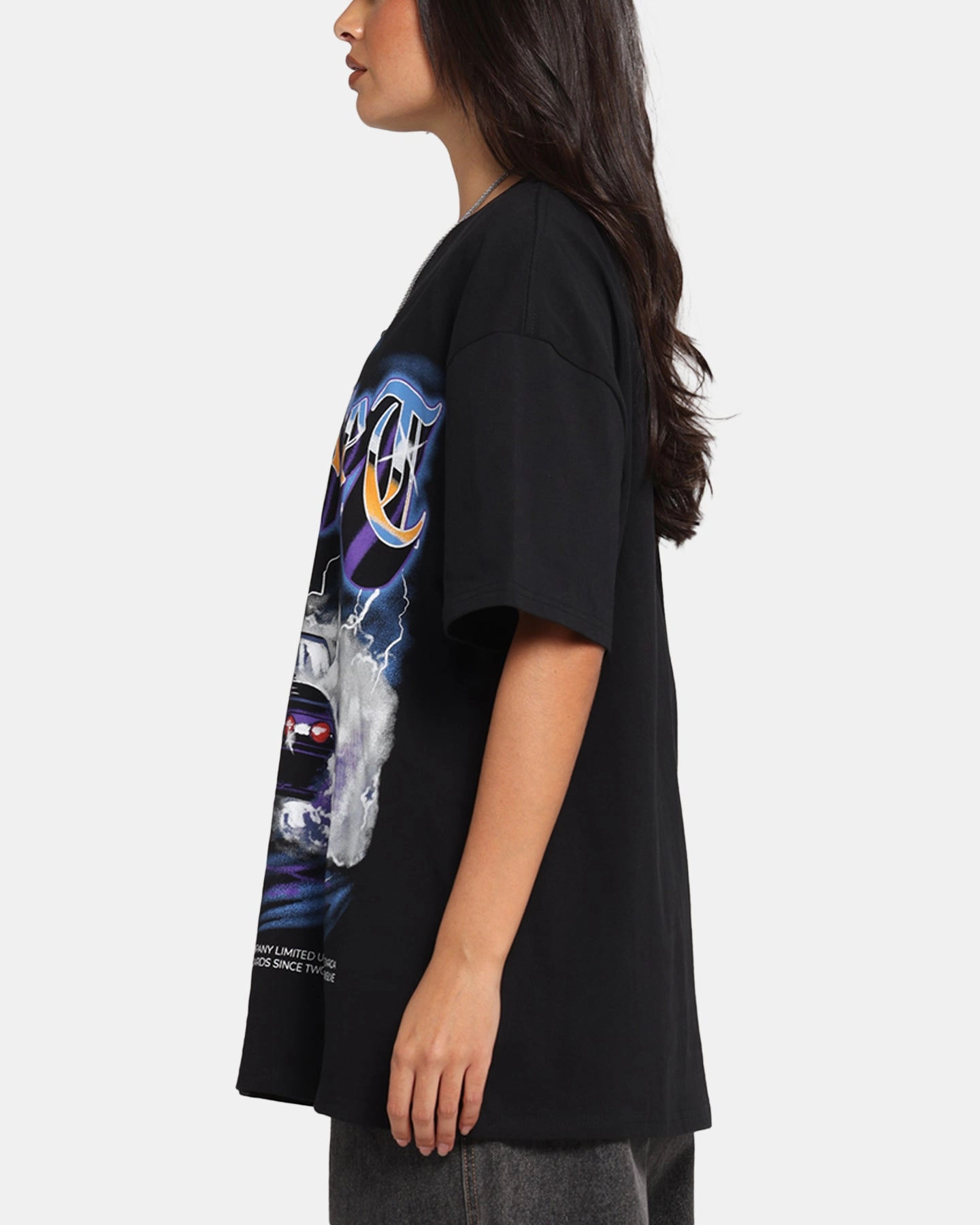 Key Street Burnout T-Shirt Black Reinforced Shoulder Seams Casual everyday wear