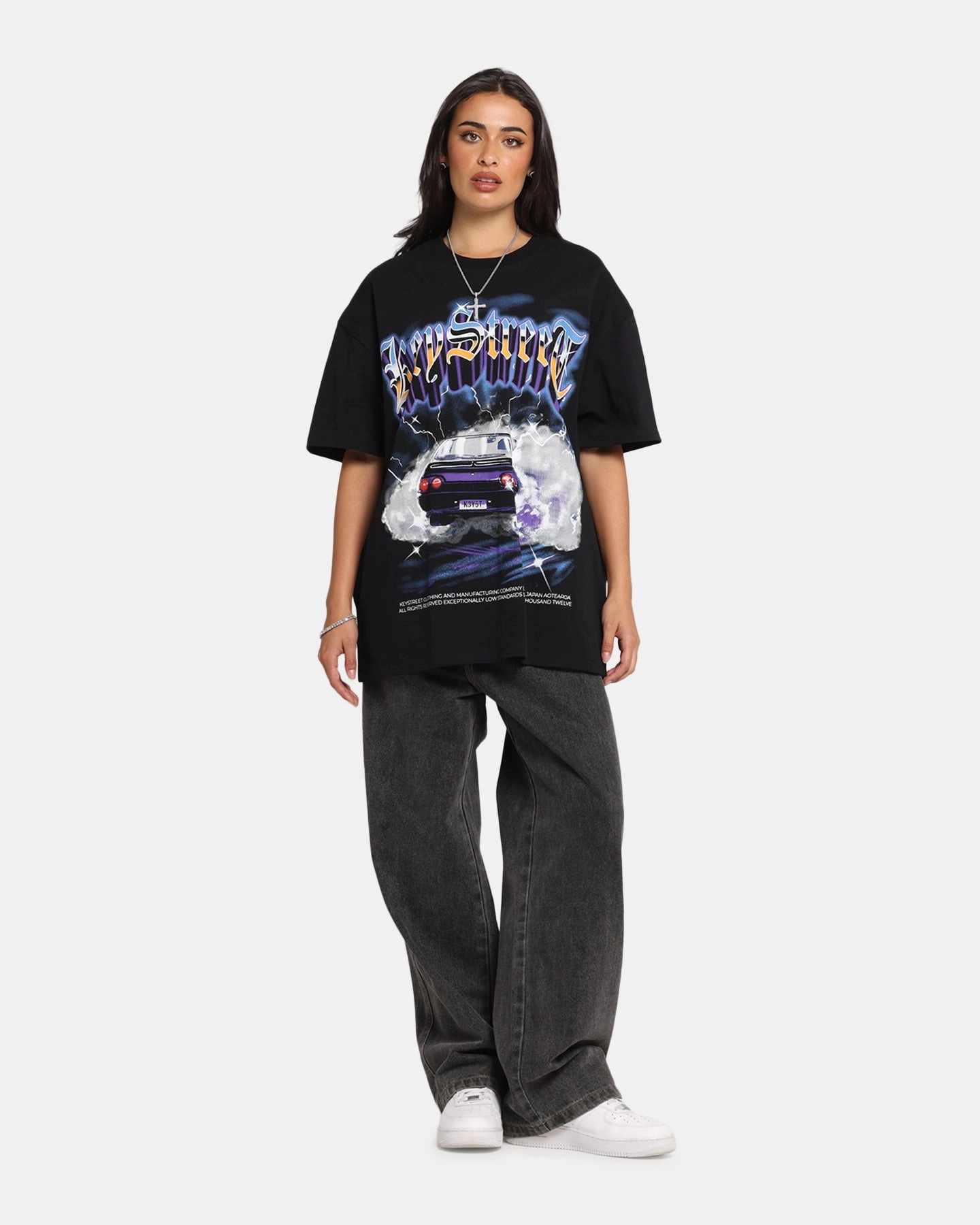 Key Street Burnout T-Shirt Black Casual Vibes