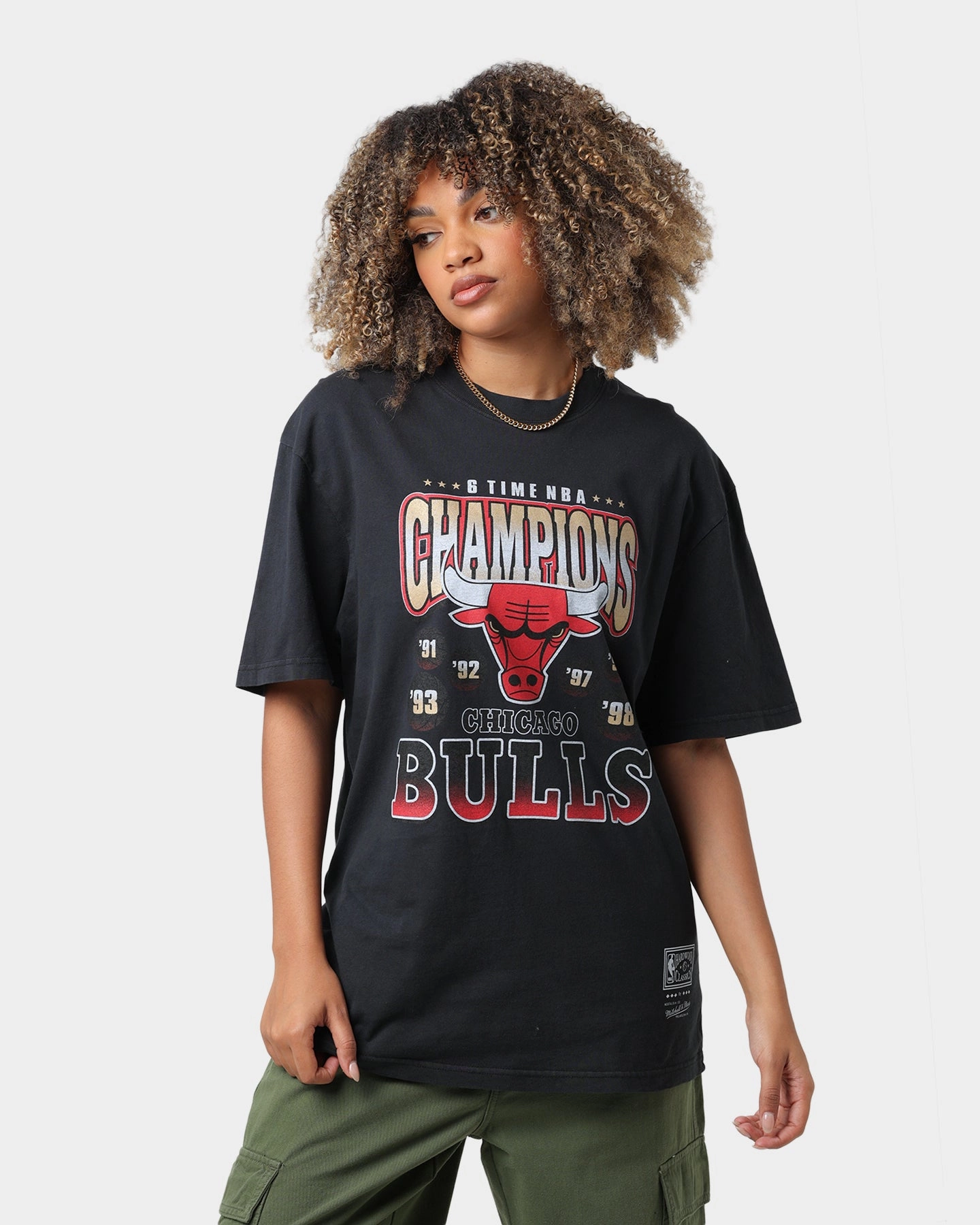 Thermoregulating Fabric Simple Fit Mitchell & Ness Chicago Bulls Vintage Champ T-Shirt Black