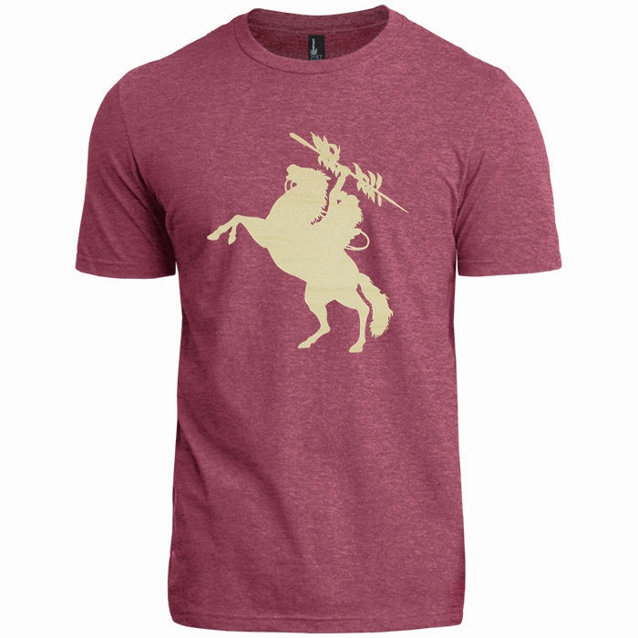 Ragz Adult/Unisex Unconquered Silhouette Short Sleeve T-shirt - Garnet Animal print wildness