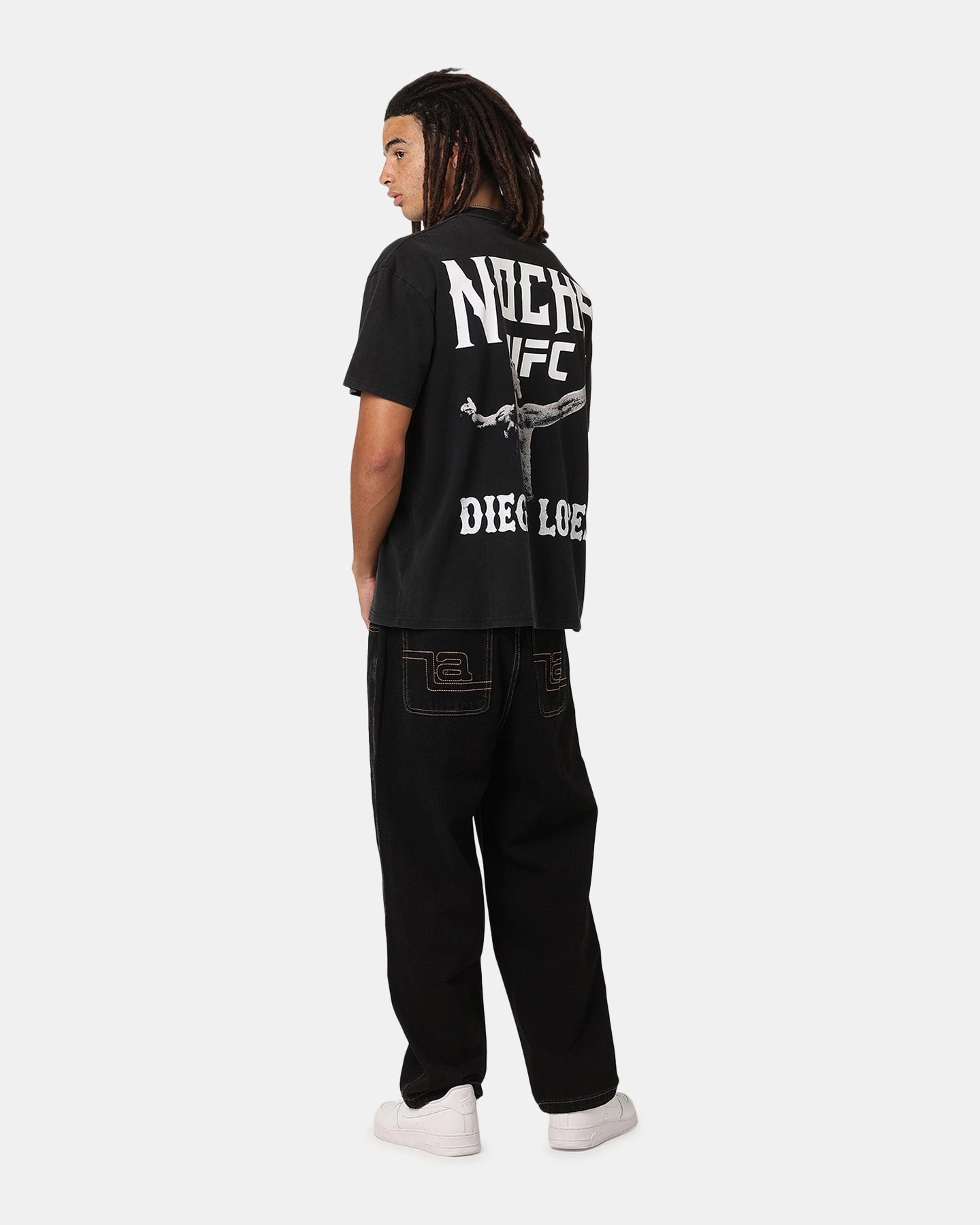 Microfiber texture Summer Casual UFC By Culture Kings Diego Lopes Noche Heavy T-Shirt Vintage Black