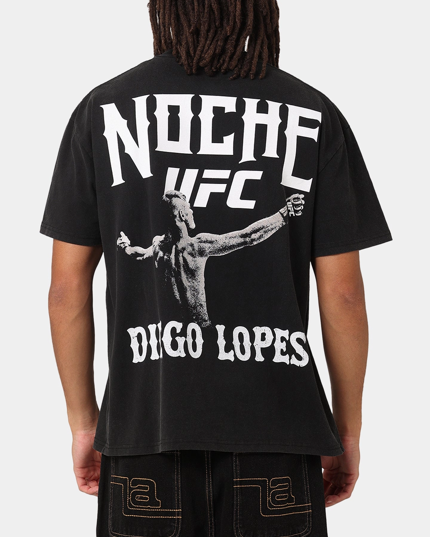 men's clothing Yoga class UFC By Culture Kings Diego Lopes Noche Heavy T-Shirt Vintage Black
