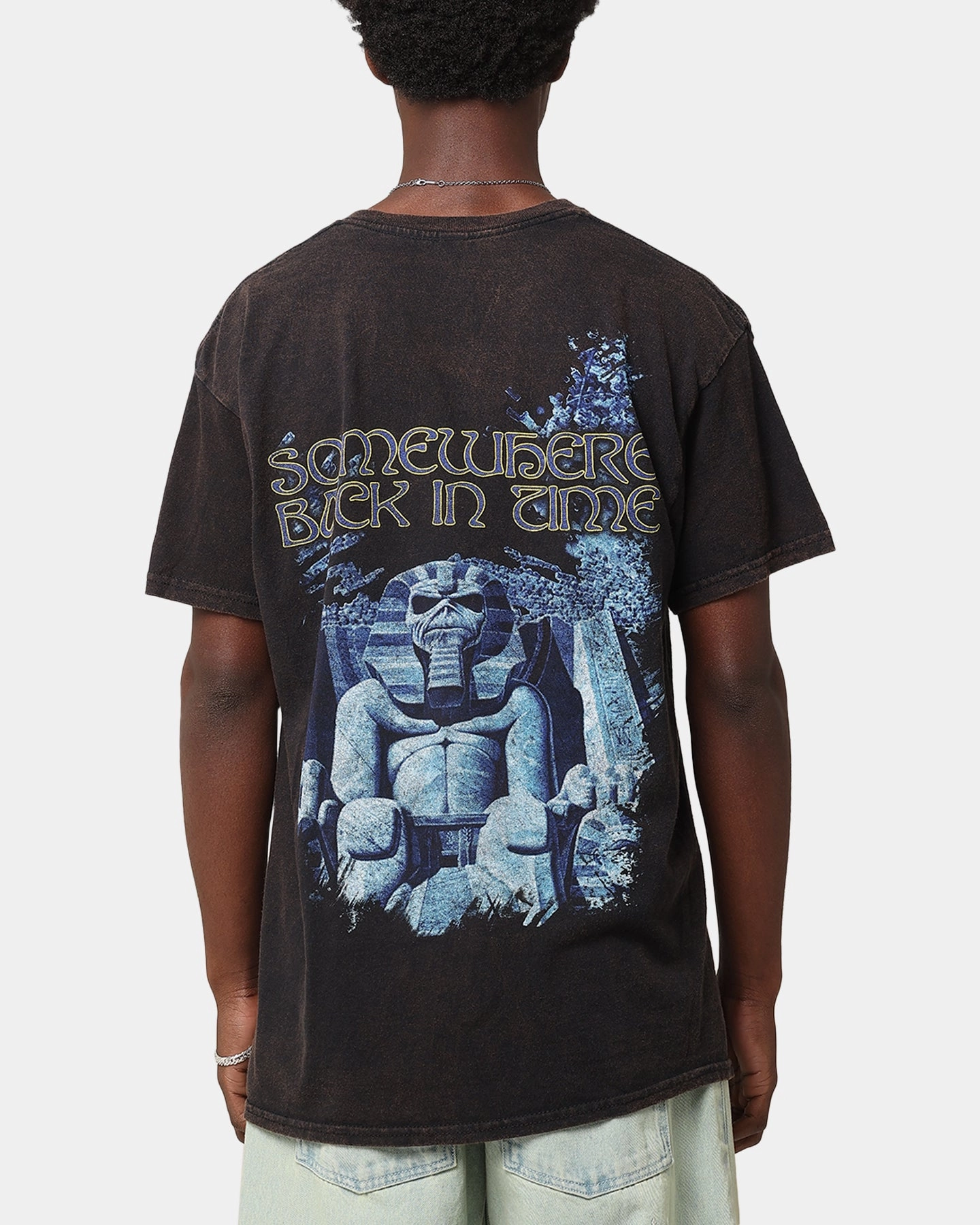 Iron Maiden Back In Time Vintage T-Shirt Black Vintage Structured silhouette