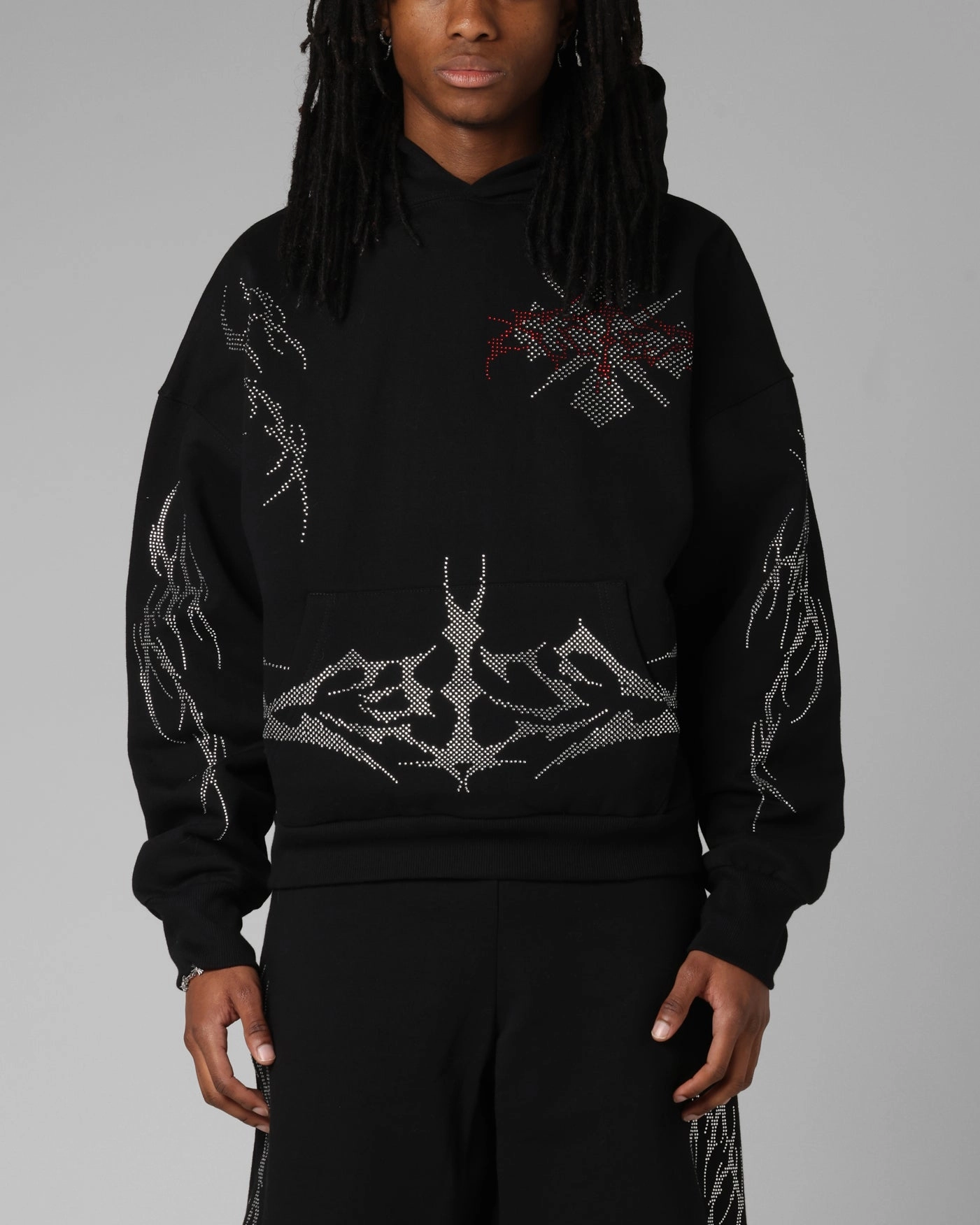 Cologne family gathering Loiter Opaque Rhinestone Premium Hoodie Black