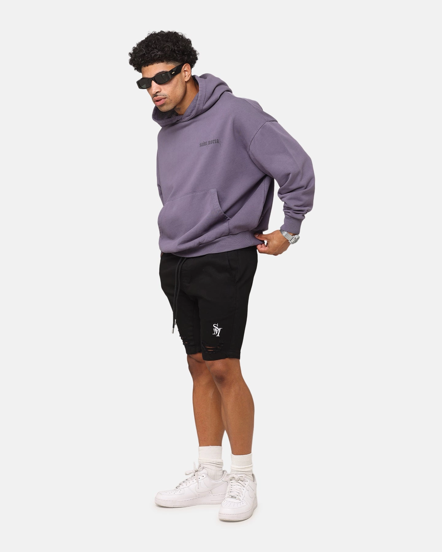 Saint Morta Annex V2 Denim Shorts Black anti - static