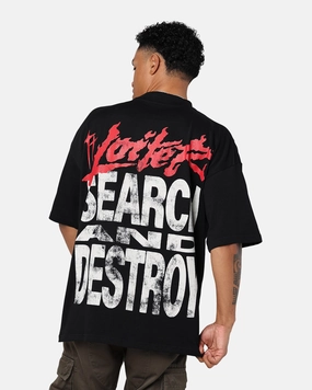 Loiter Search And Destroy Oversized T-Shirt Black Pocket Reinforcement Soft and Stylish