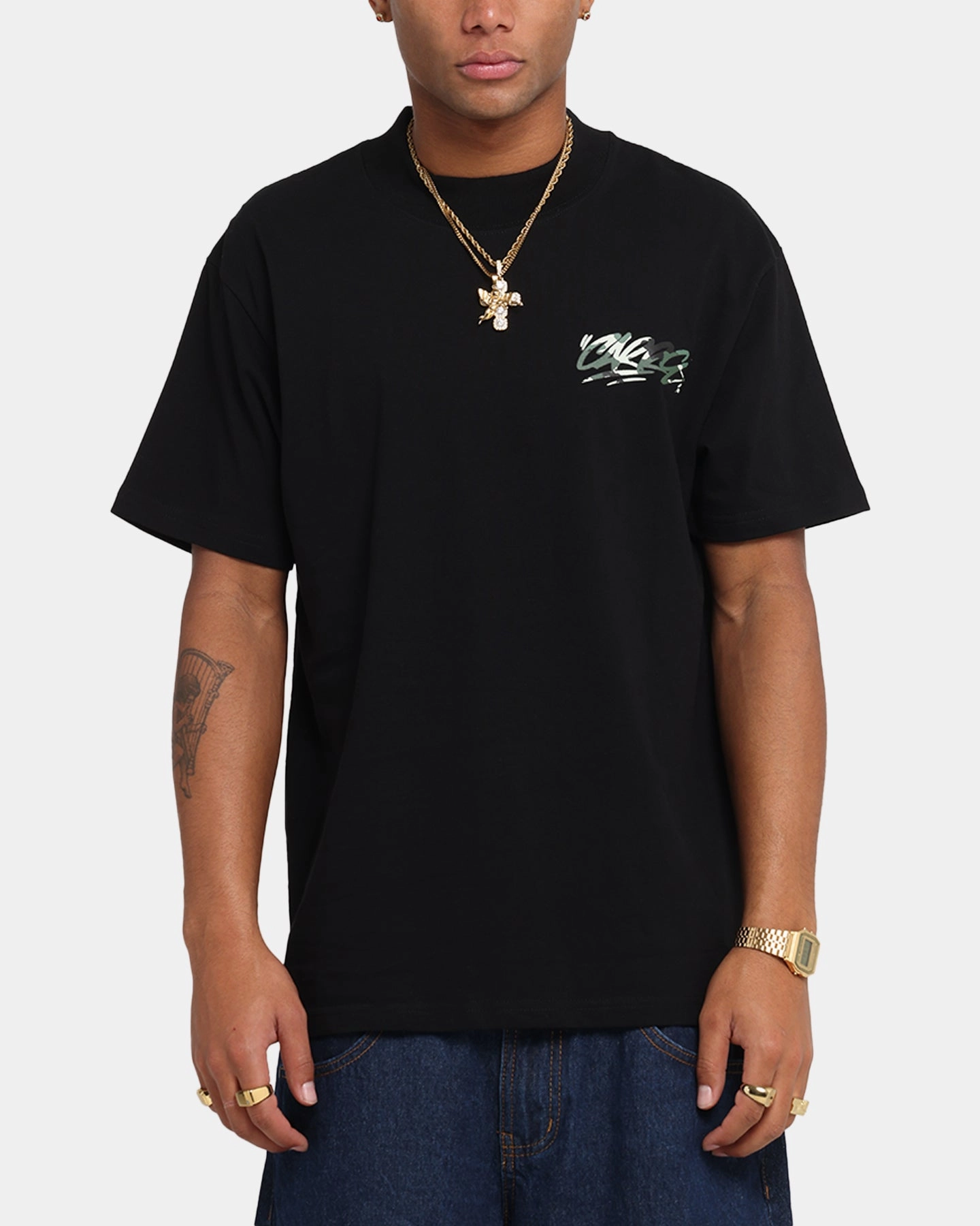 Seasonal Wear perfect for all-day wear Carre Tag Mockneck T-Shirt Black