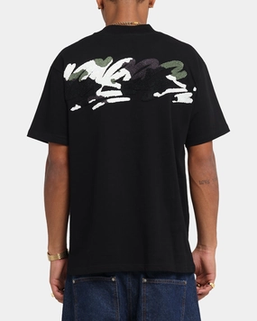 Carre Tag Mockneck T-Shirt Black Wrinkle Resistant Finish