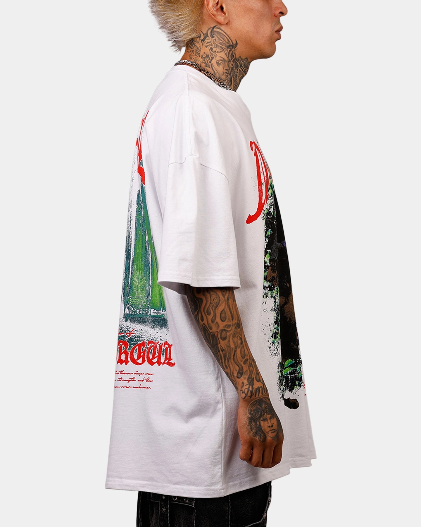 Stretchable Armholes Layerable Look American Thrift X The Lord Of The Rings Nazgul Heavyweight Vintage T-Shirt White
